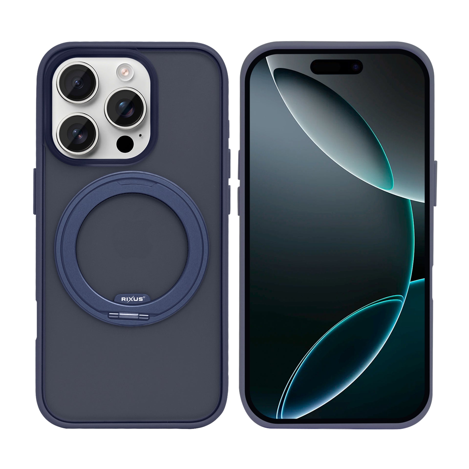 Rixus SnapGrip 360 Case For Apple iPhone 16 Pro Max Blue