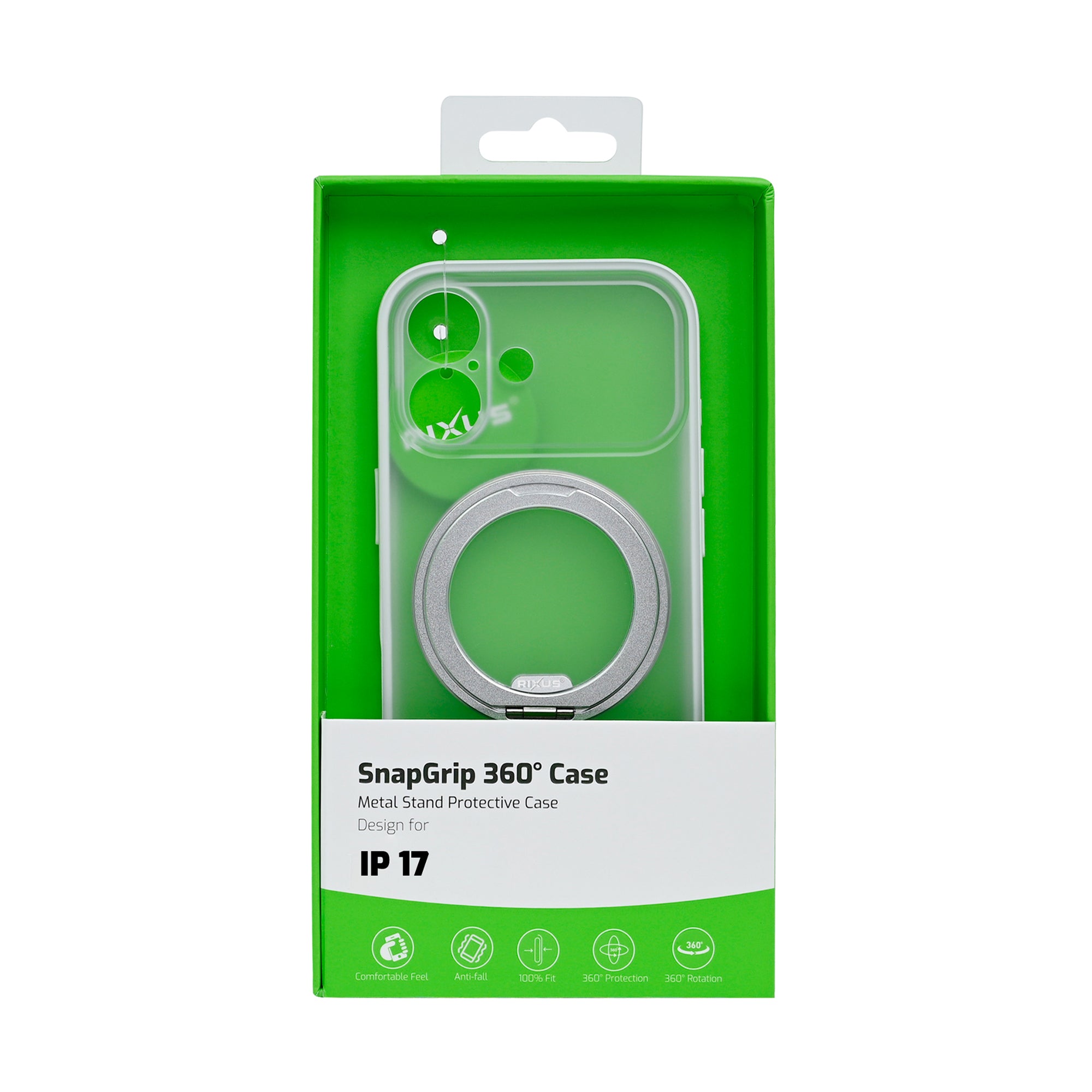 Rixus SnapGrip 360 Case For Apple iPhone 17 White