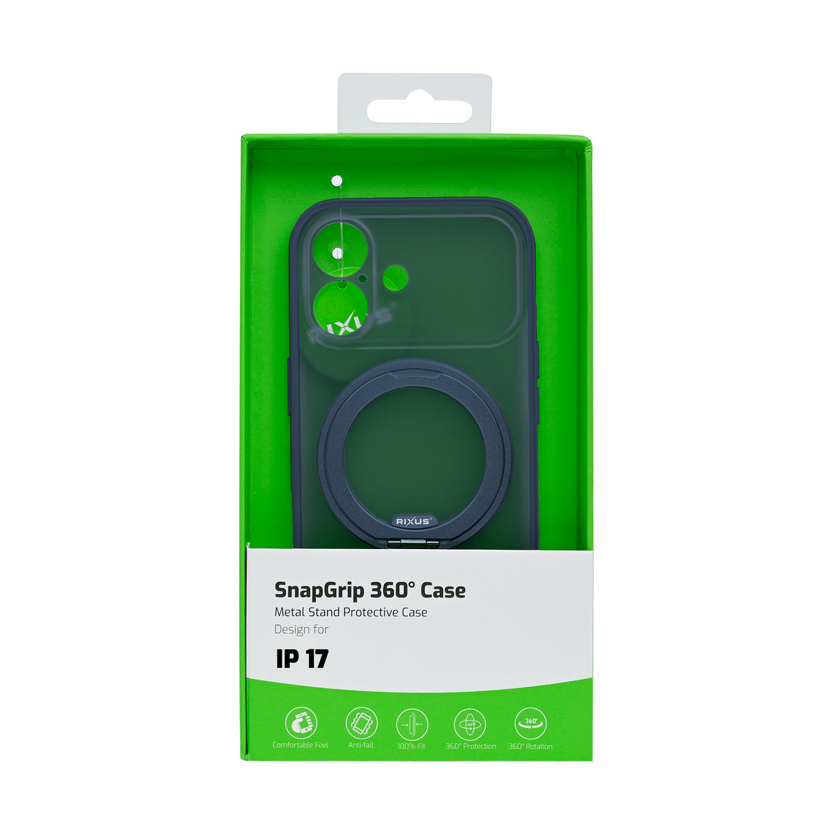 Rixus SnapGrip 360 Case For Apple iPhone 17 Blue