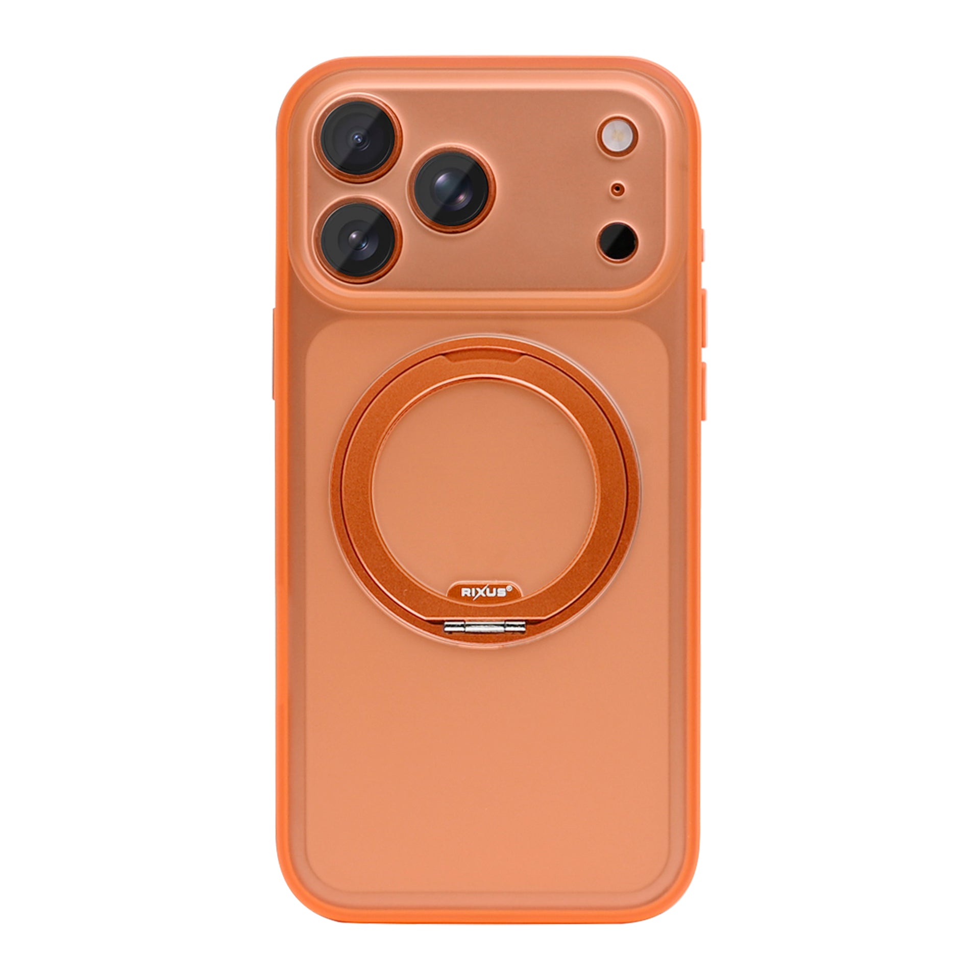 Rixus SnapGrip 360 Case For Apple iPhone 17 Pro Max Orange