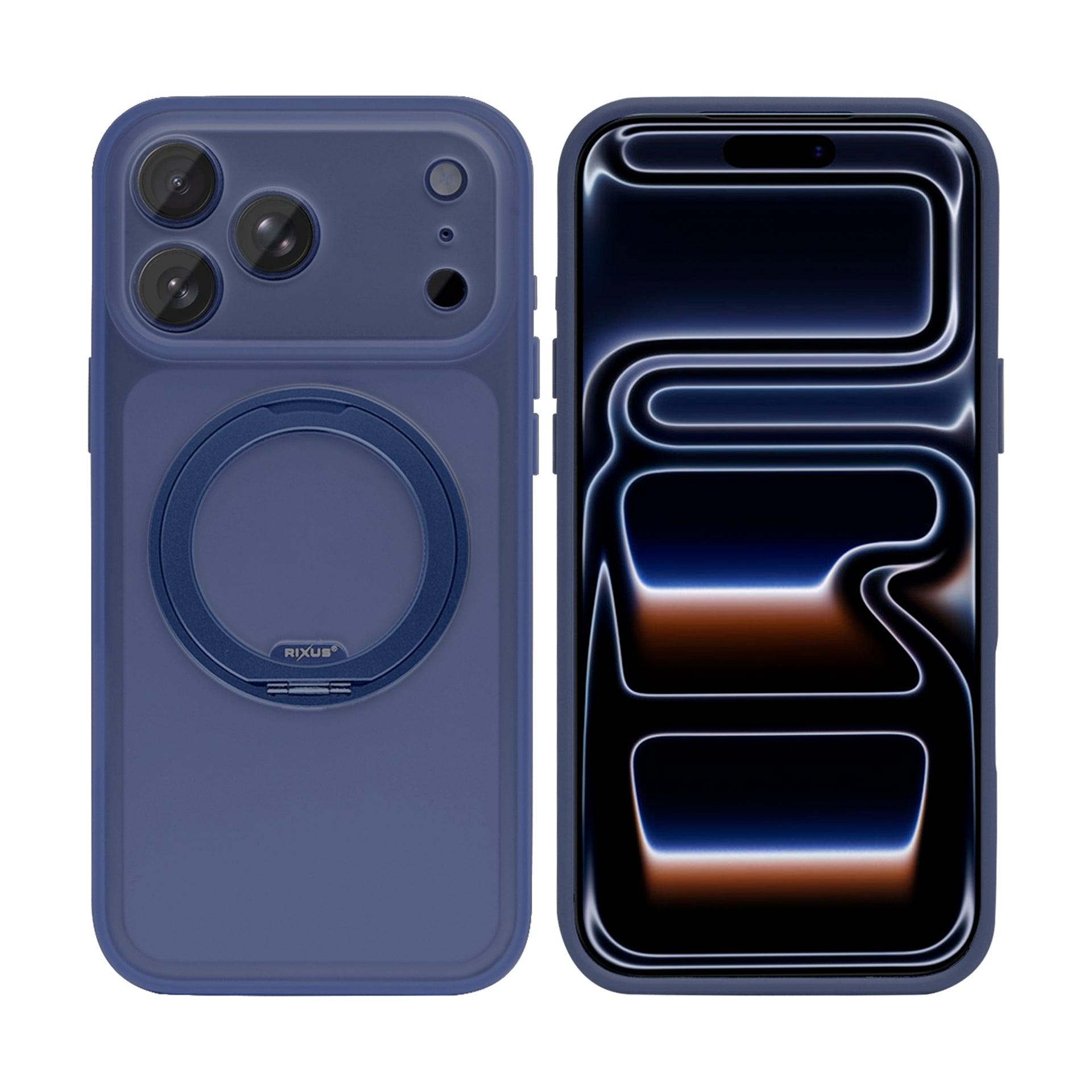 Rixus SnapGrip 360 Case For Apple iPhone 17 Pro Max Blue