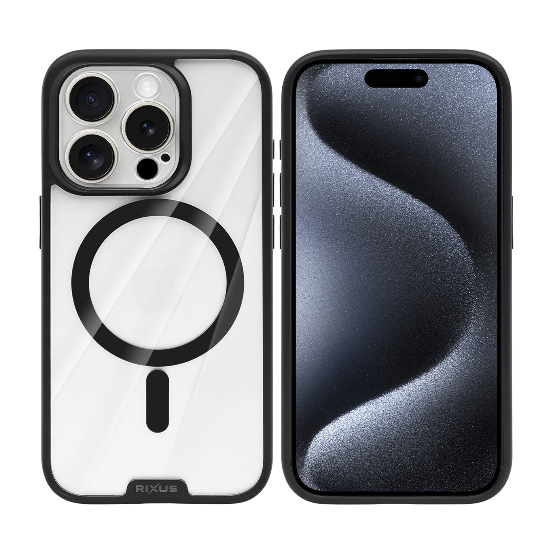 Rixus Crystal Amber Case For Apple iPhone 15 Pro Max Black
