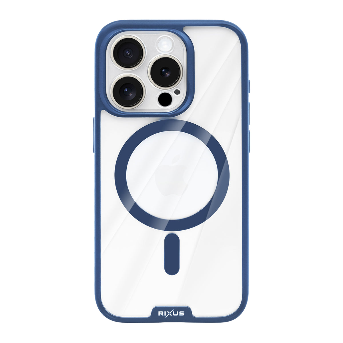 Rixus Crystal Amber Case For Apple iPhone 15 Pro Max Blue