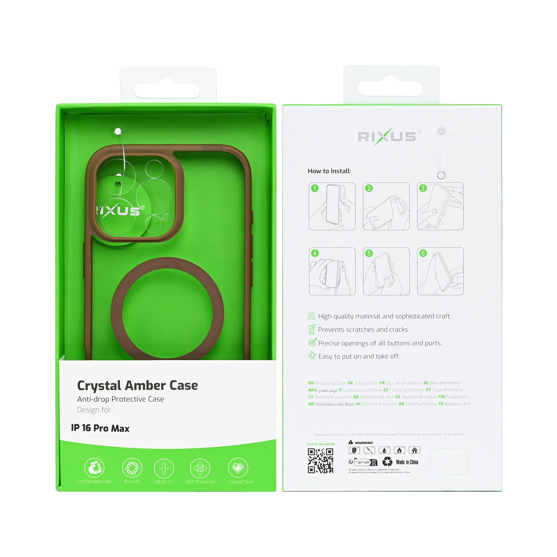 Rixus Crystal Amber Case For Apple iPhone 16 Pro Desert Gold