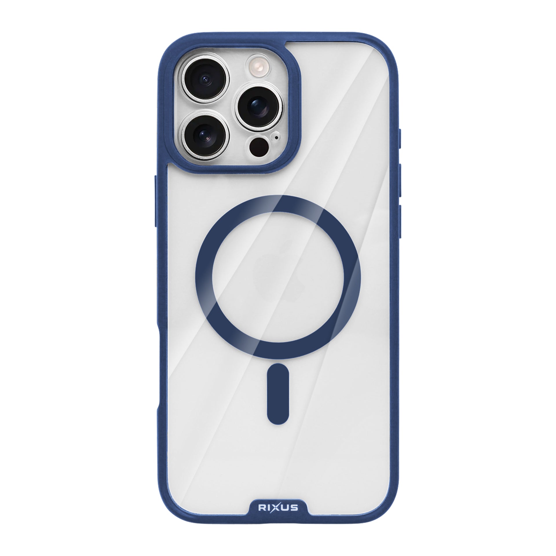 Rixus Crystal Amber Case For Apple iPhone 16 Pro Max Blue