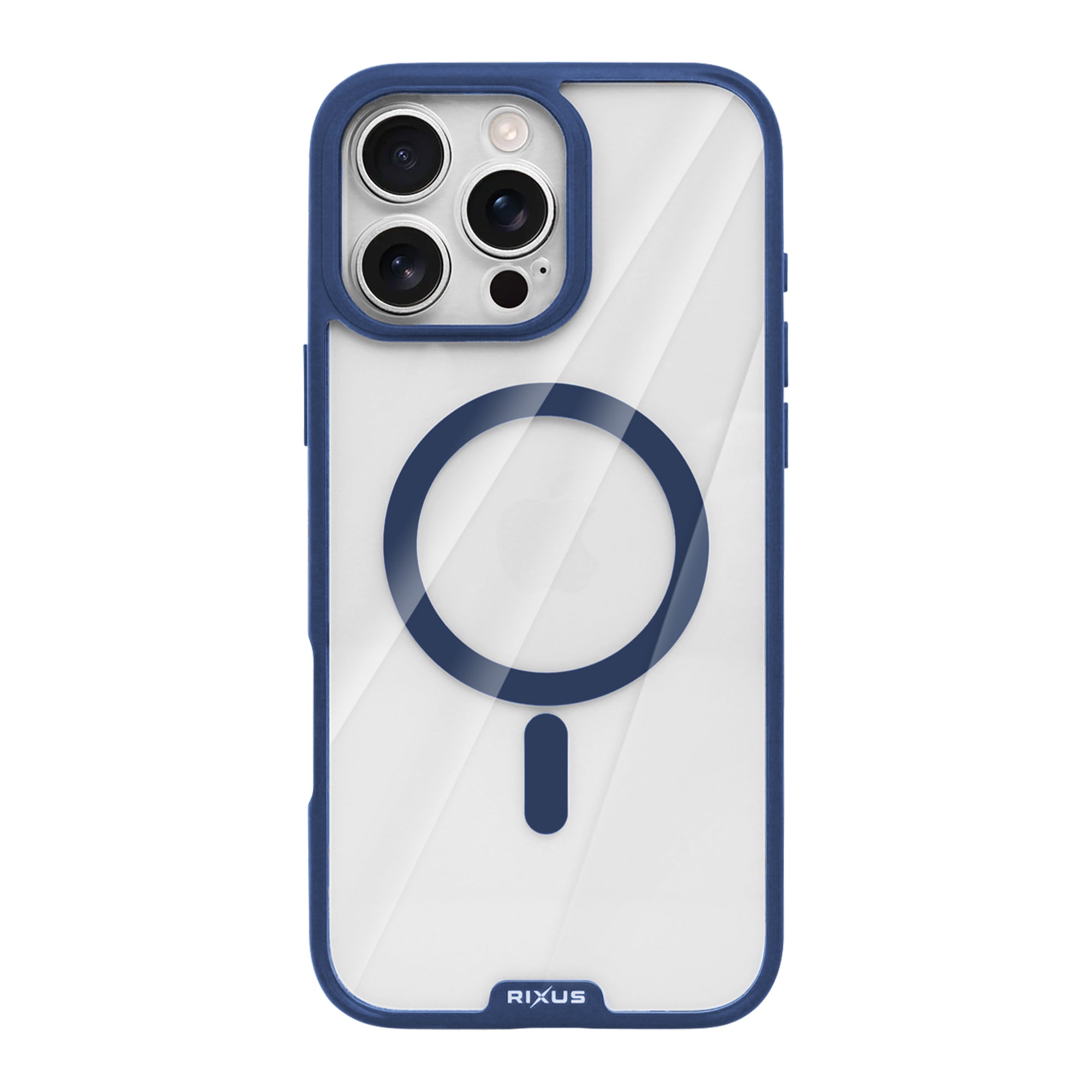 Rixus Crystal Amber Case For Apple iPhone 16 Pro Max Blue
