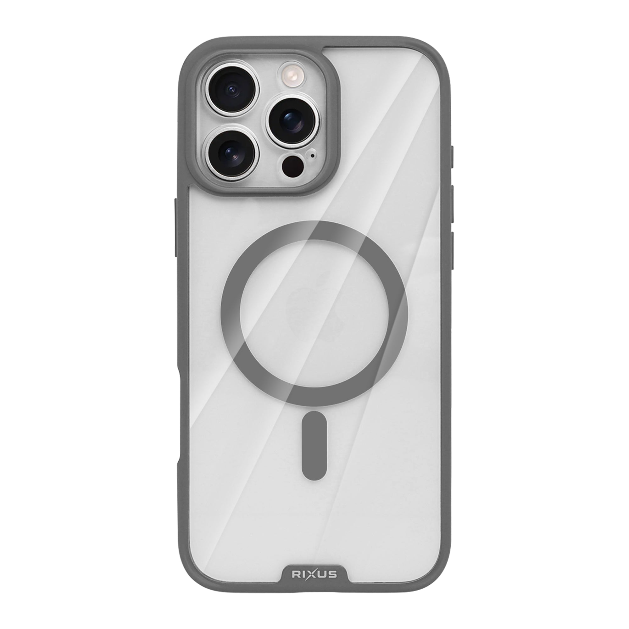 Rixus Crystal Amber Case For Apple iPhone 16 Pro Max Grey
