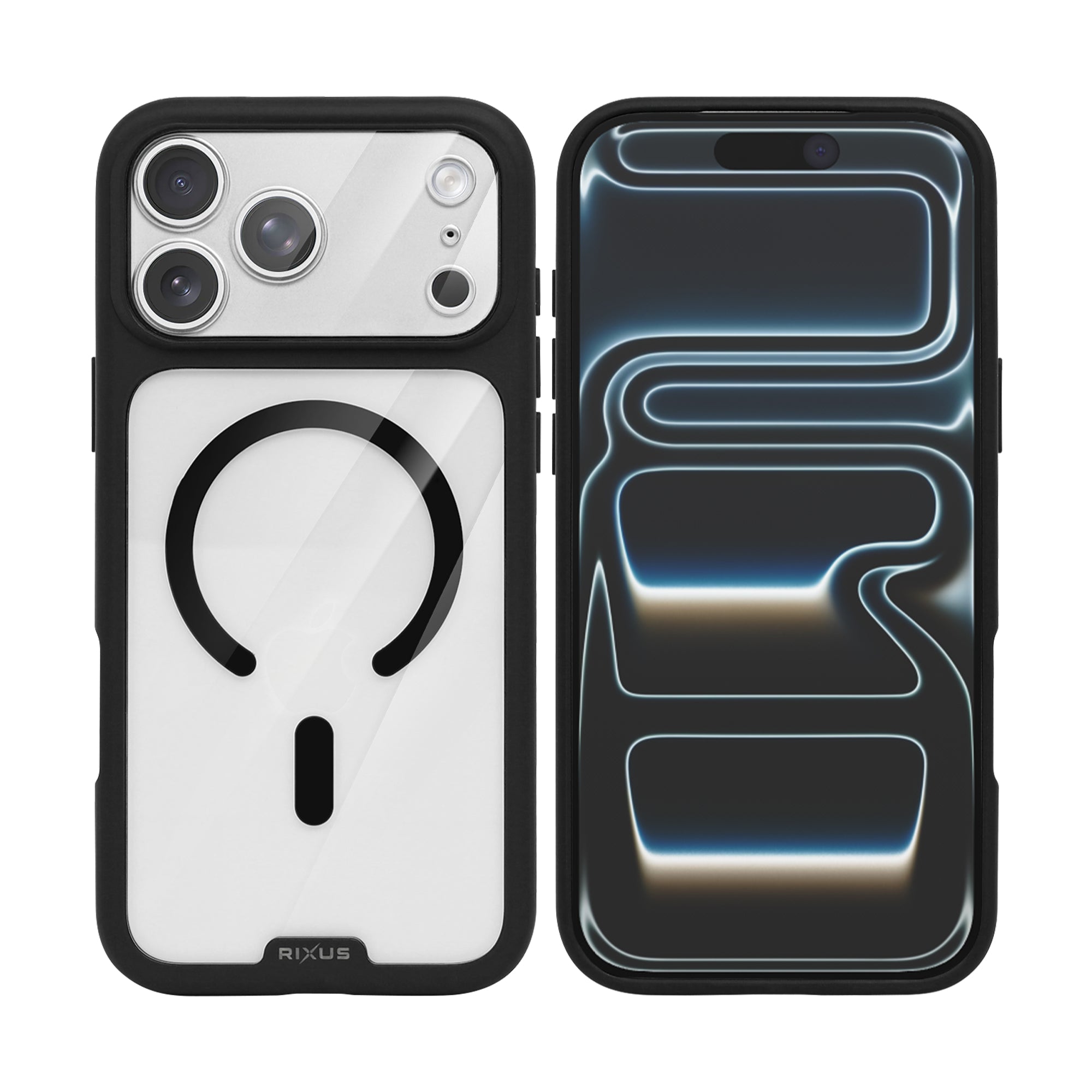 Rixus Crystal Amber Case For Apple iPhone 17 Pro Max Black