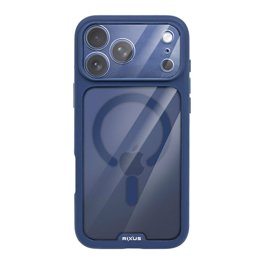Rixus Crystal Amber Case For Apple iPhone 17 Pro Max Blue
