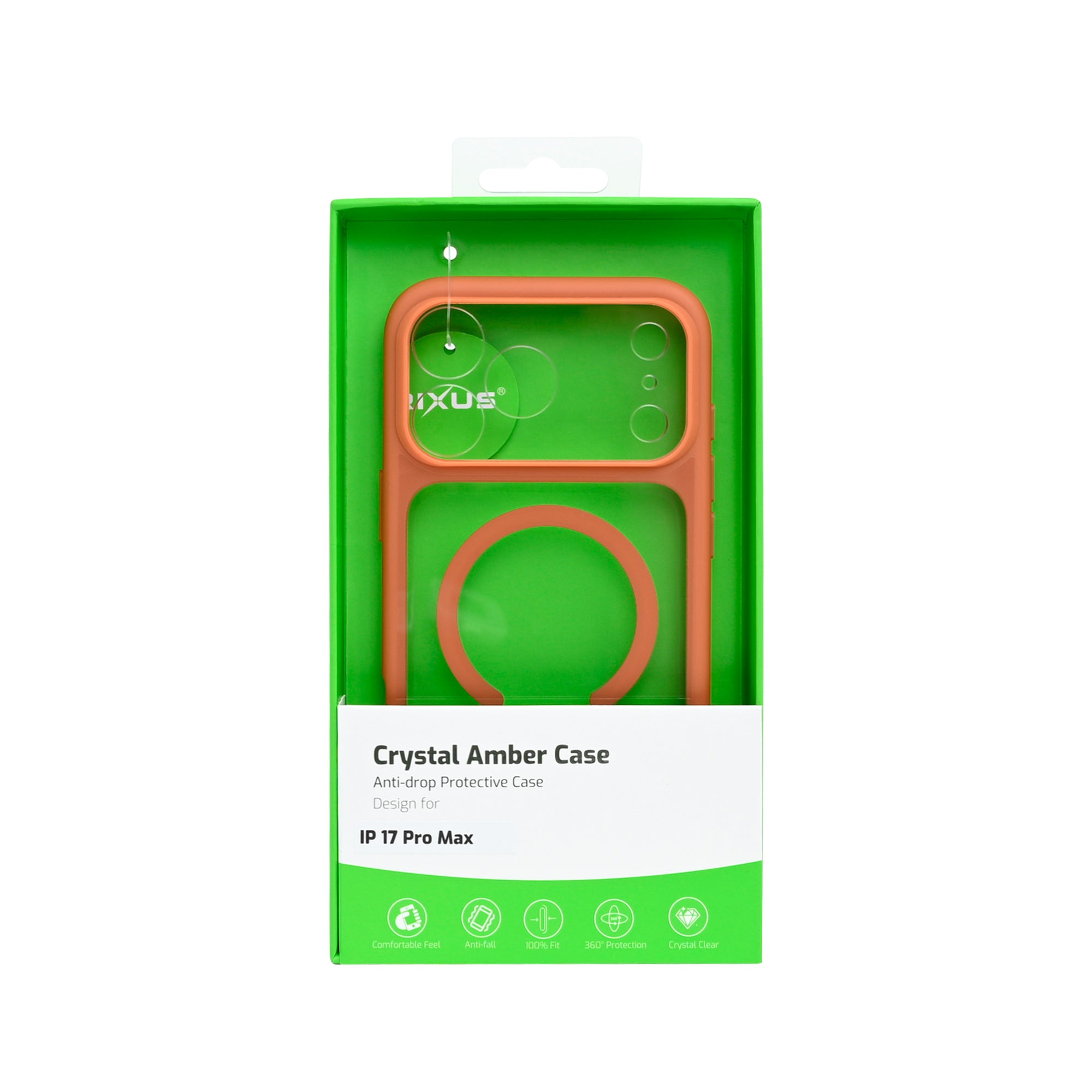 Rixus Crystal Amber Case For Apple iPhone 17 Pro Max Orange