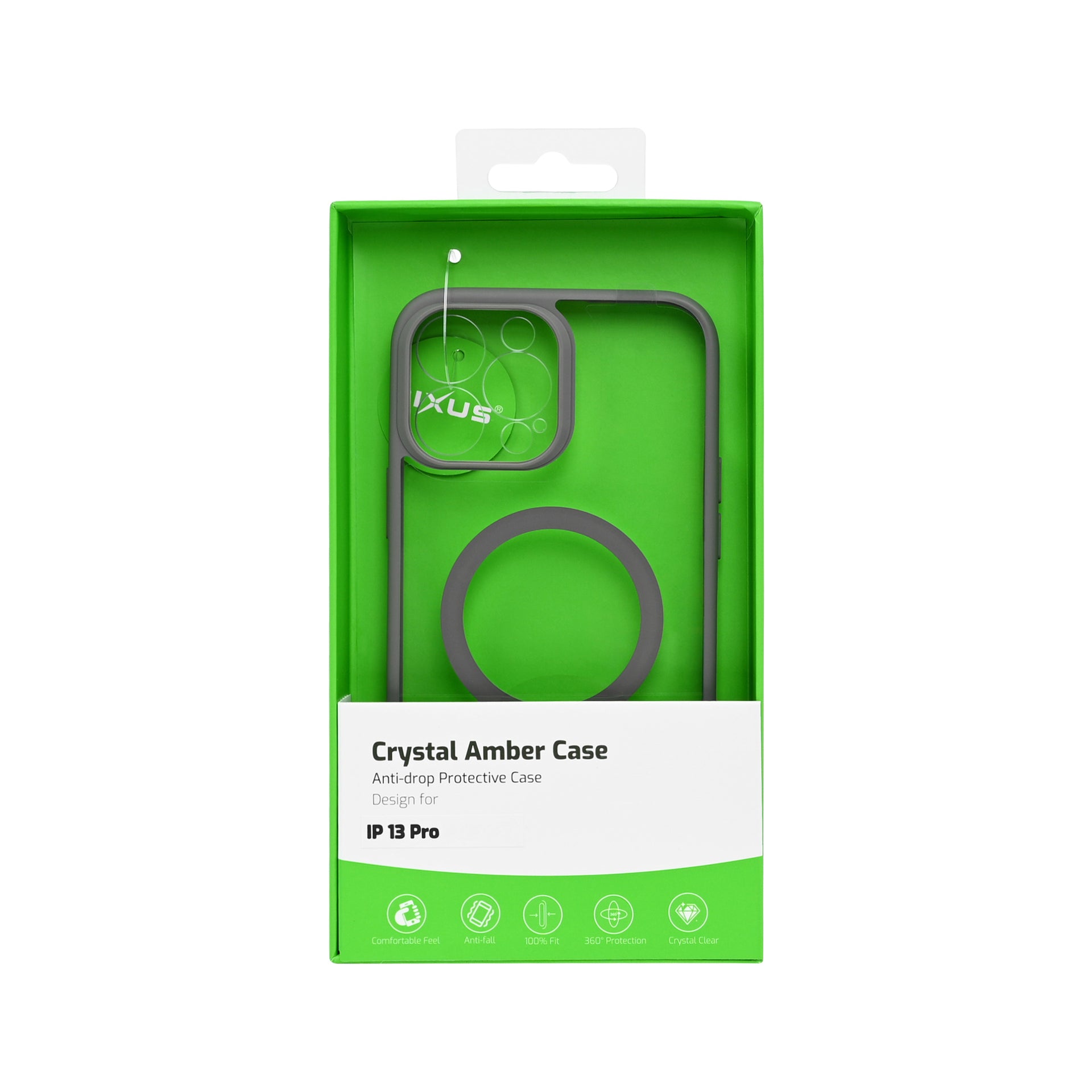 Rixus Crystal Amber Case For Apple iPhone 13 Pro Grey