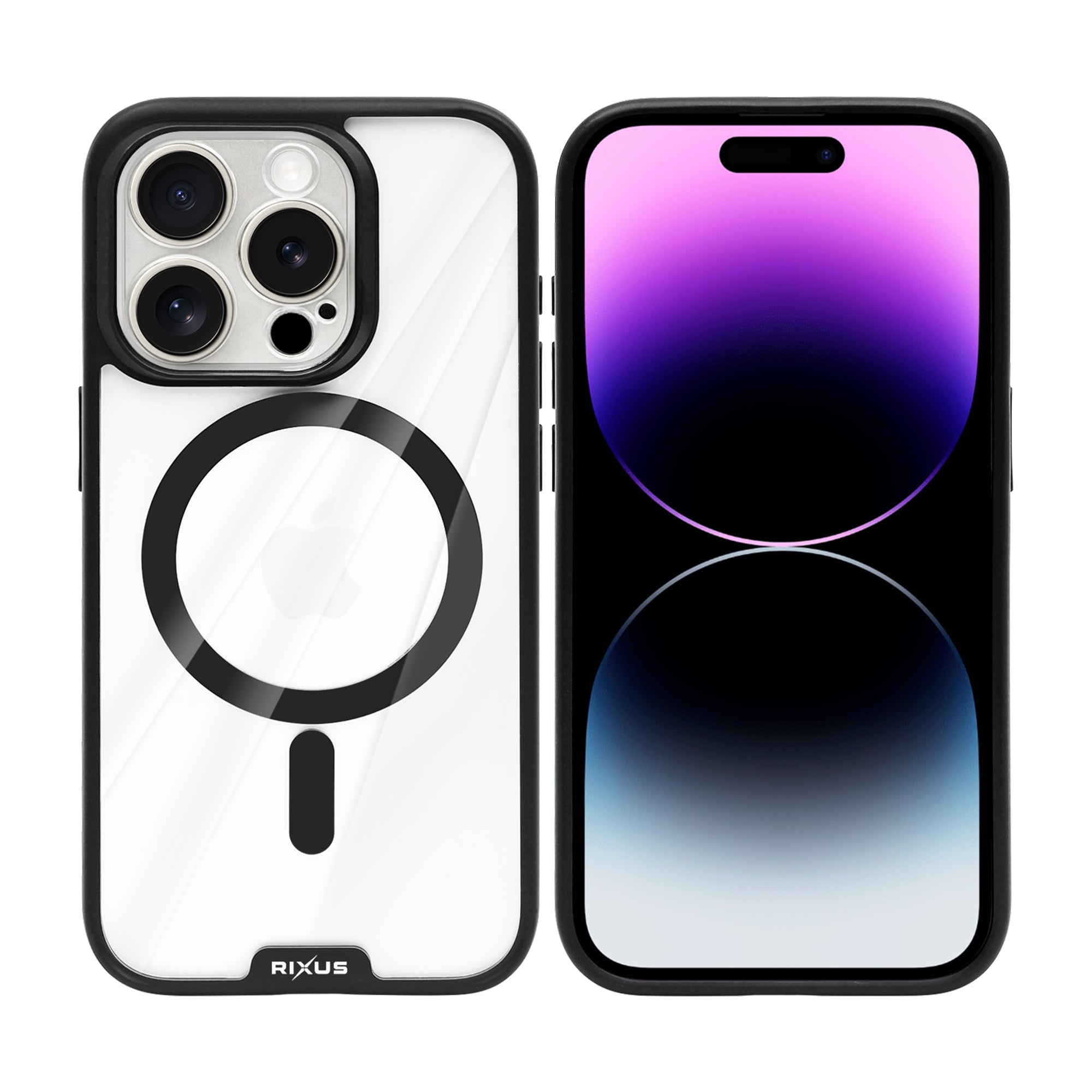 Rixus Crystal Amber Case For Apple iPhone 14 Pro Max Black