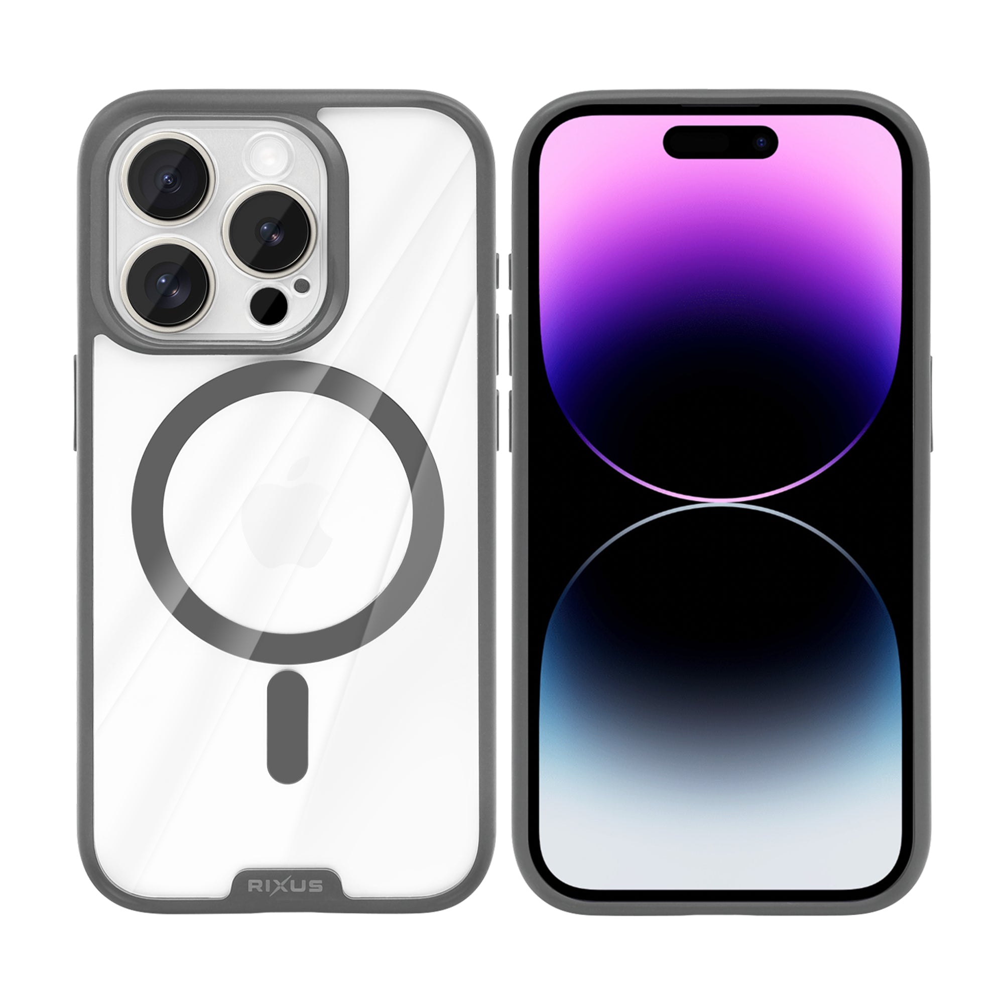 Rixus Crystal Amber Case For Apple iPhone 14 Pro Max Grey
