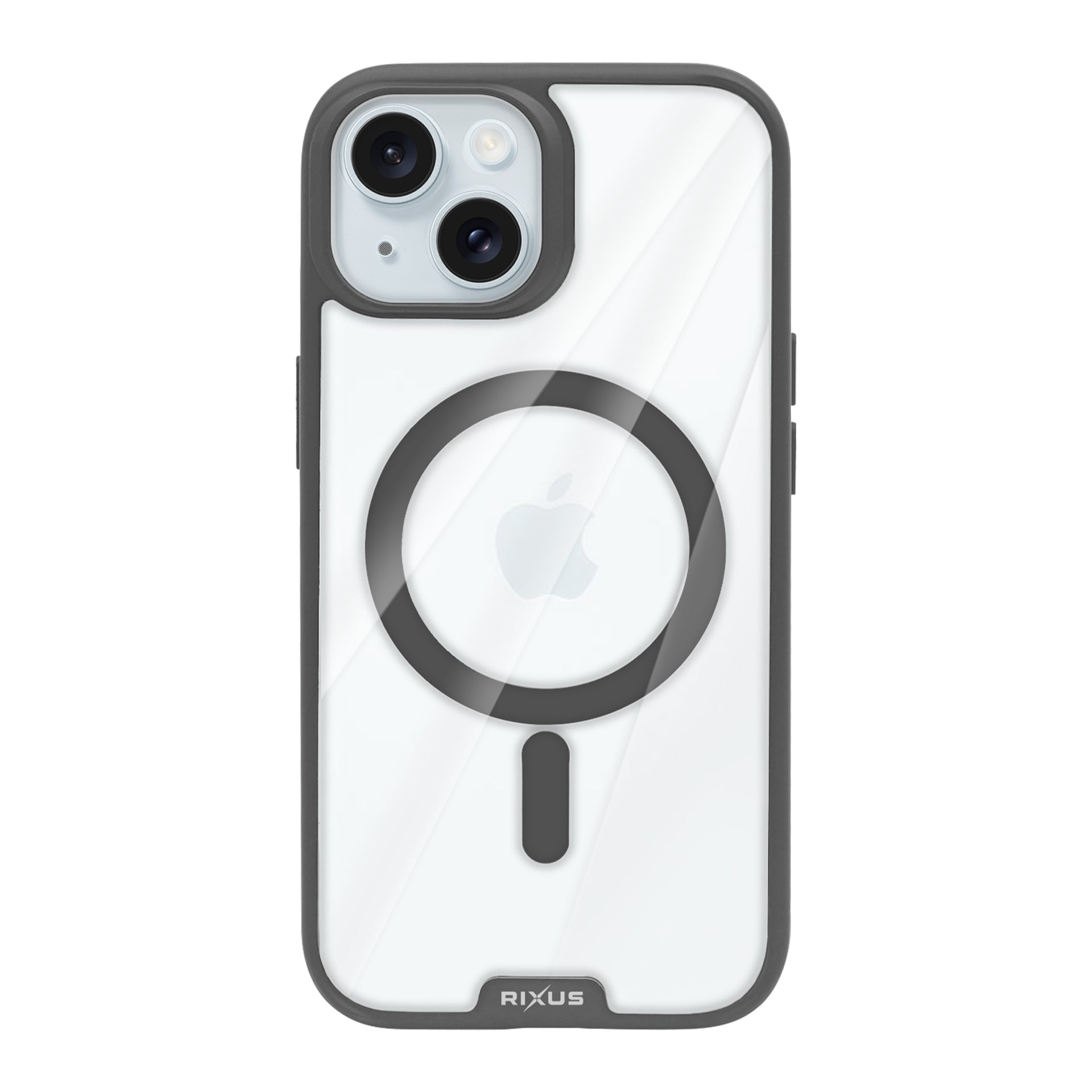 Rixus Crystal Amber Case For Apple iPhone 15 Grey