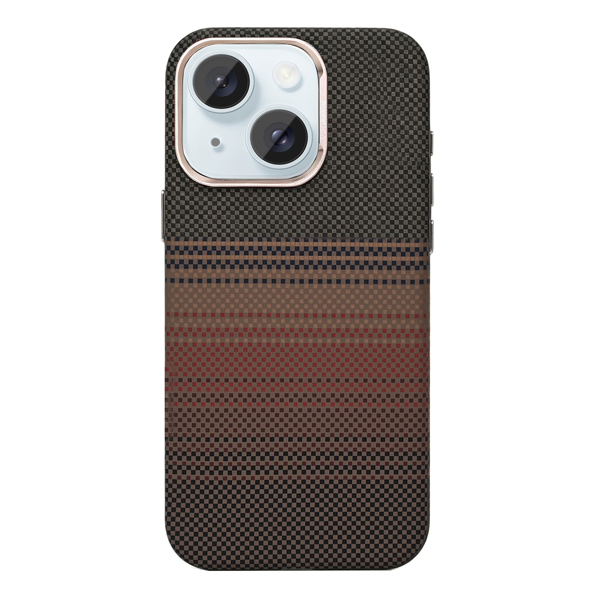 Rixus Alpine Ultra-Slim Case With MagSafe Compatible RXA130 For Apple iPhone 15 Stripe Brown