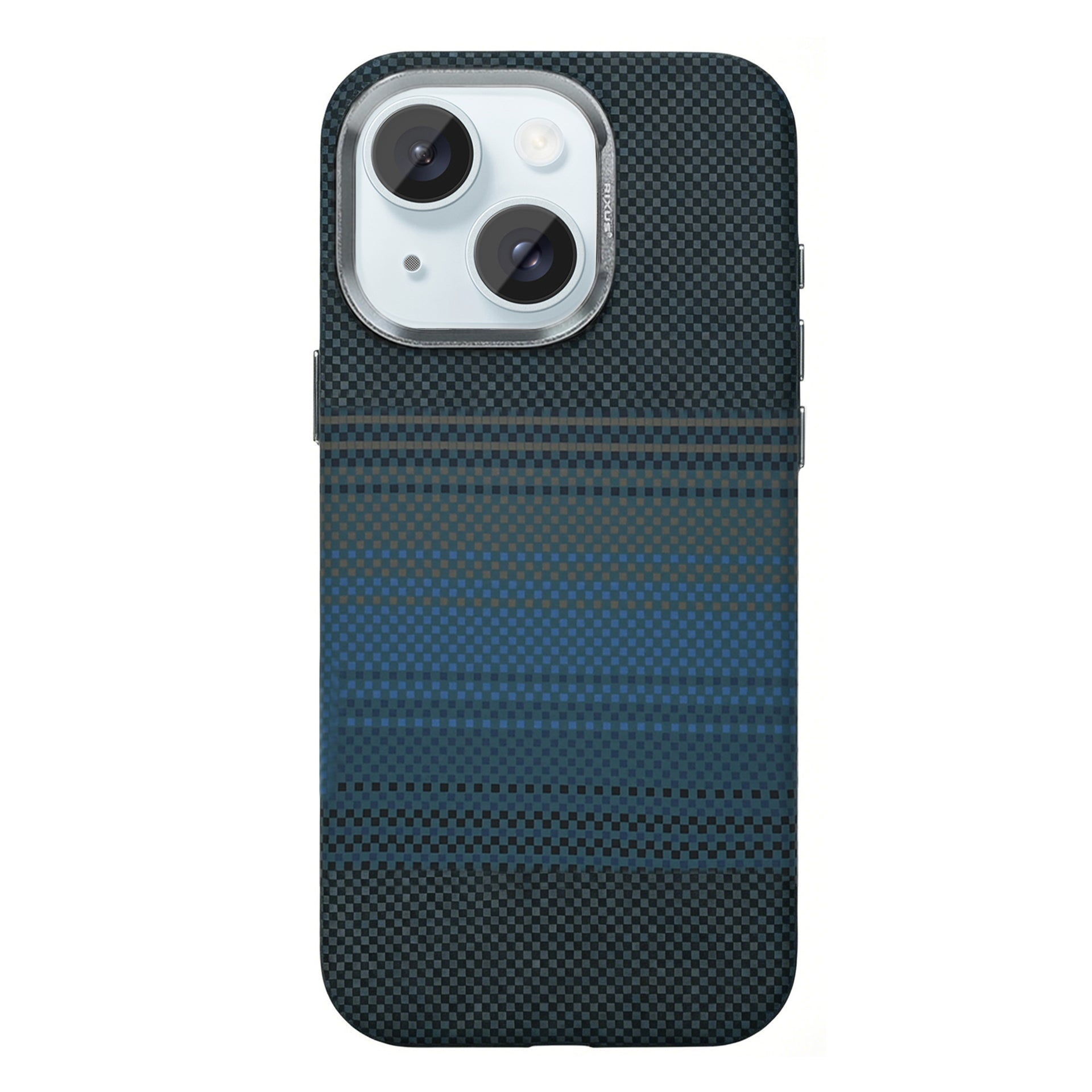 Rixus Alpine Ultra-Slim Case With MagSafe Compatible RXA131 For Apple iPhone 15 Stripe Blue