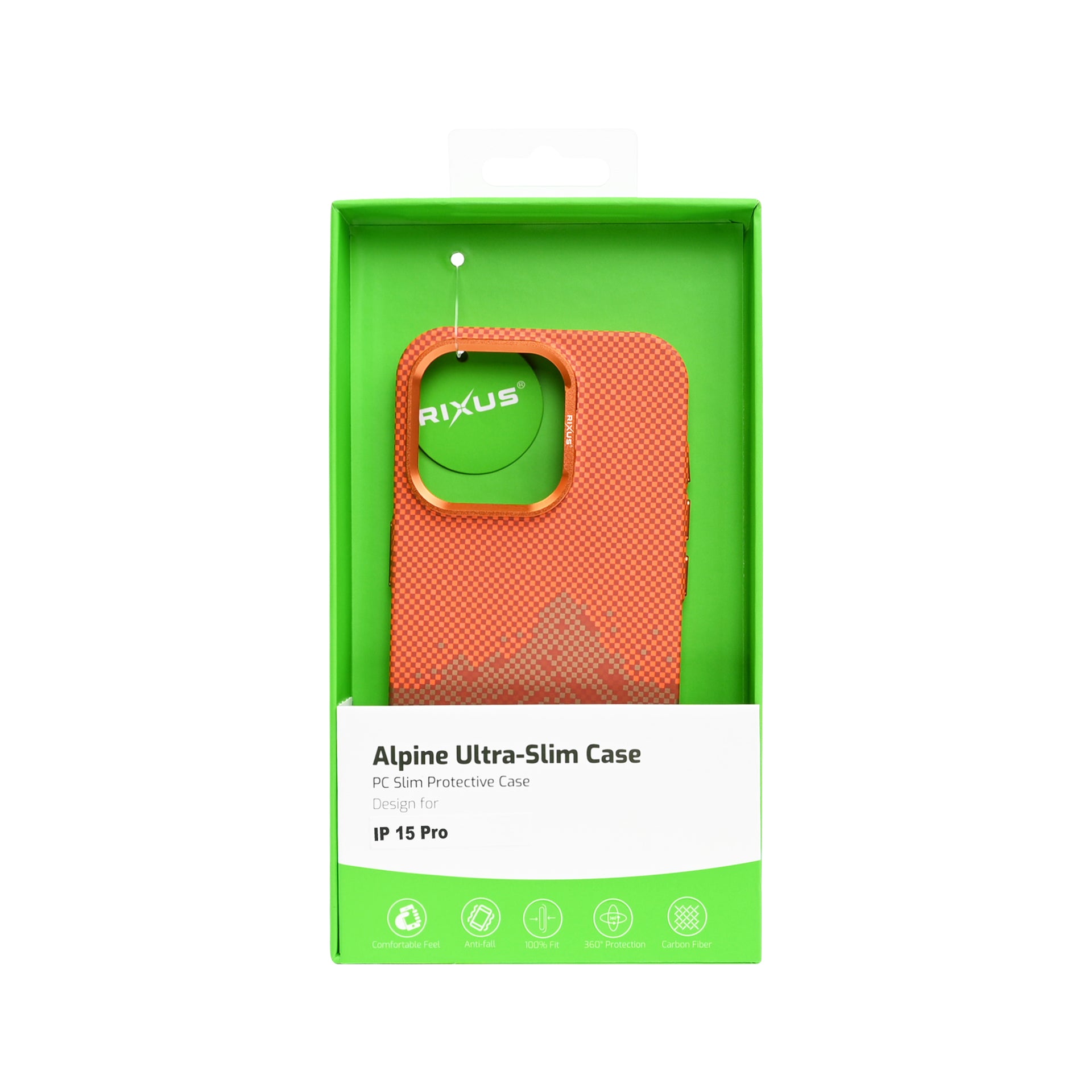 Rixus Alpine Ultra-Slim Case With MagSafe Compatible RXD081 For Apple iPhone 15 Pro Mountain Orange