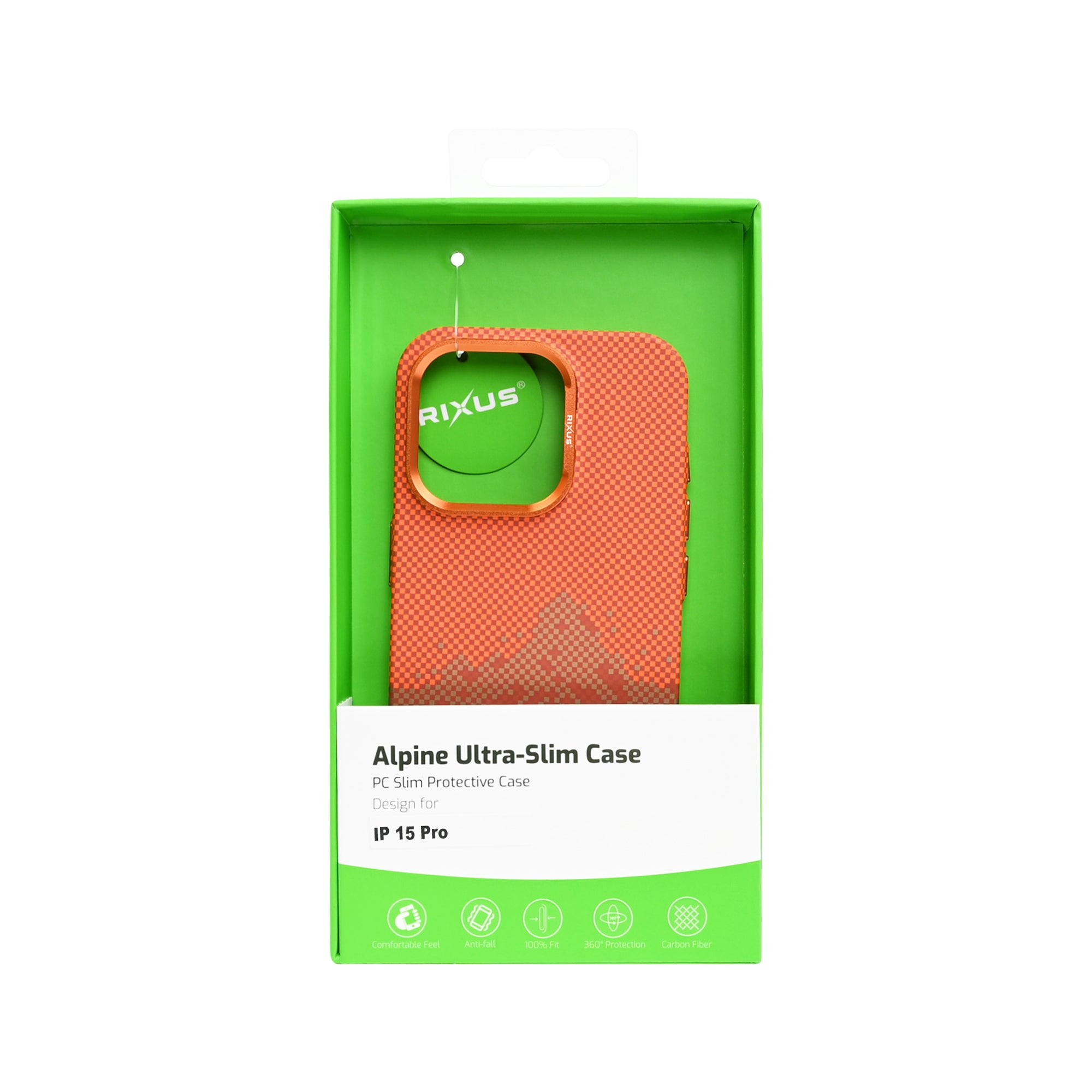 Rixus Alpine Ultra-Slim Case With MagSafe Compatible RXD081 For Apple iPhone 15 Pro Mountain Orange