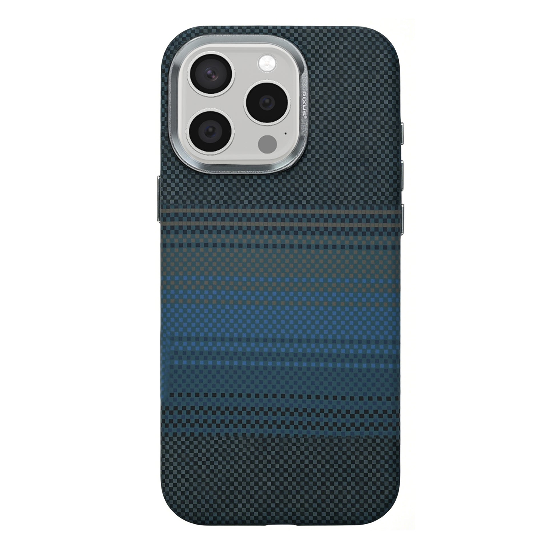 Rixus Alpine Ultra-Slim Case With MagSafe Compatible RXA131 For Apple iPhone 15 Pro Stripe Blue