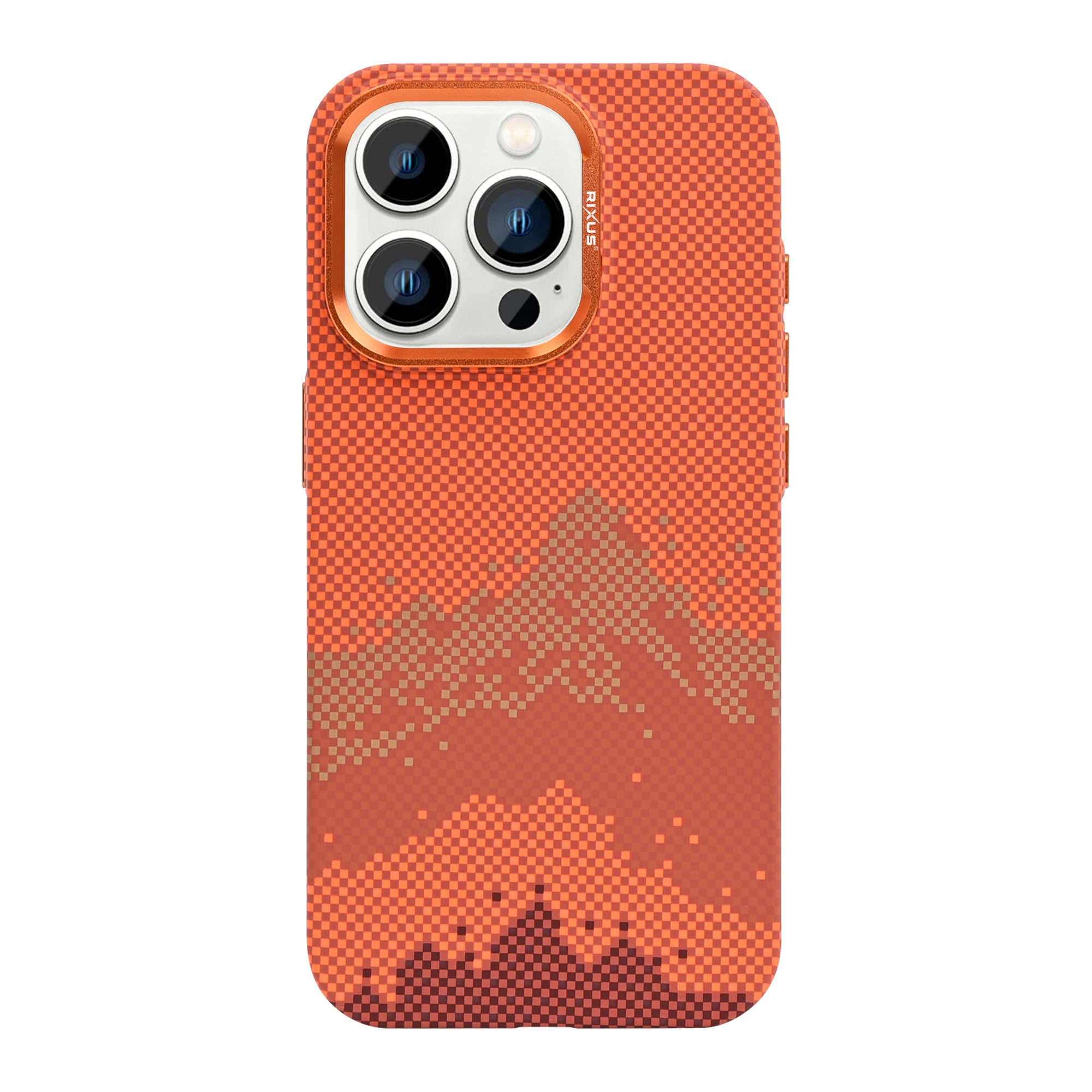 Rixus Alpine Ultra-Slim Case With MagSafe Compatible RXD081 For Apple iPhone 15 Pro Max Mountain Orange