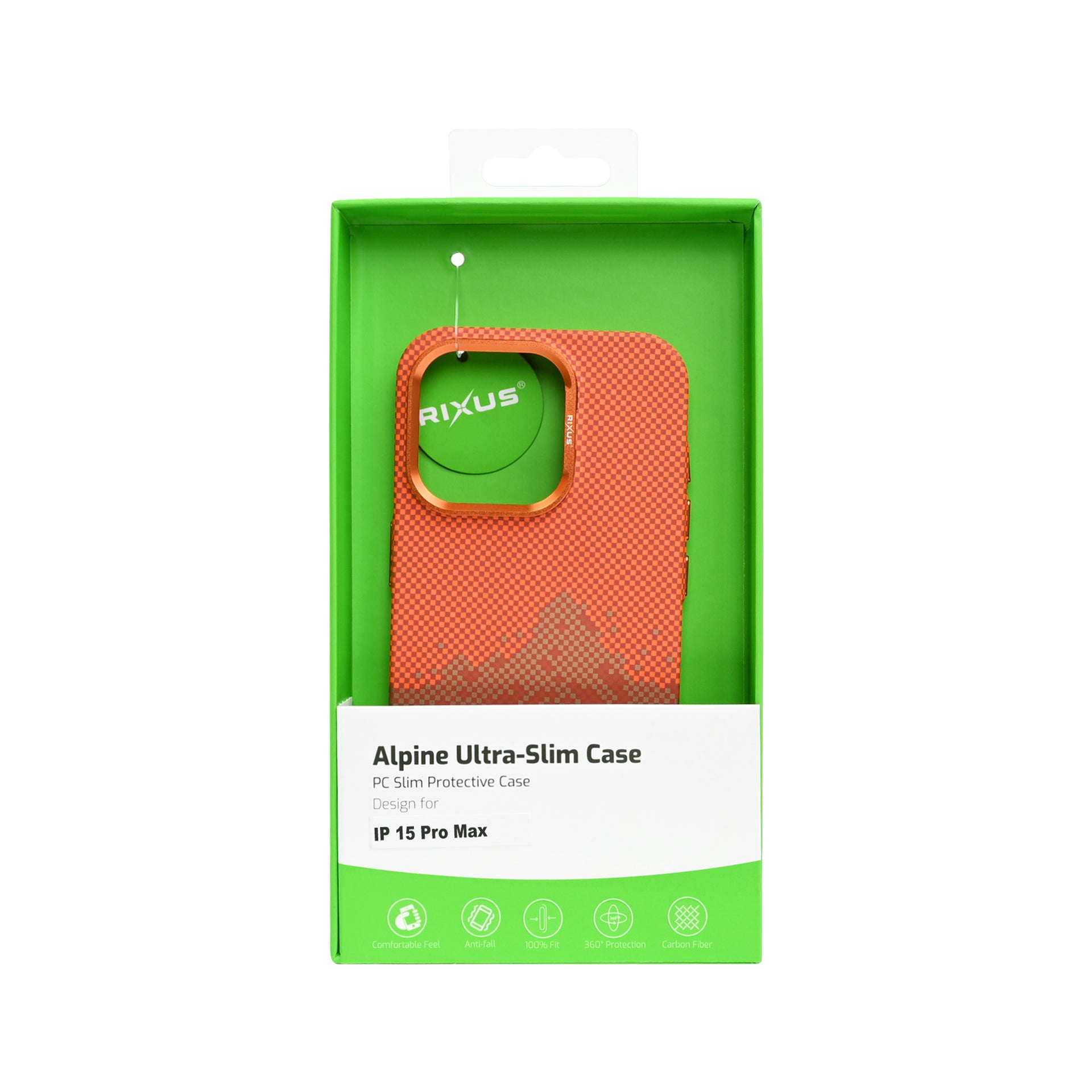 Rixus Alpine Ultra-Slim Case With MagSafe Compatible RXD081 For Apple iPhone 15 Pro Max Mountain Orange