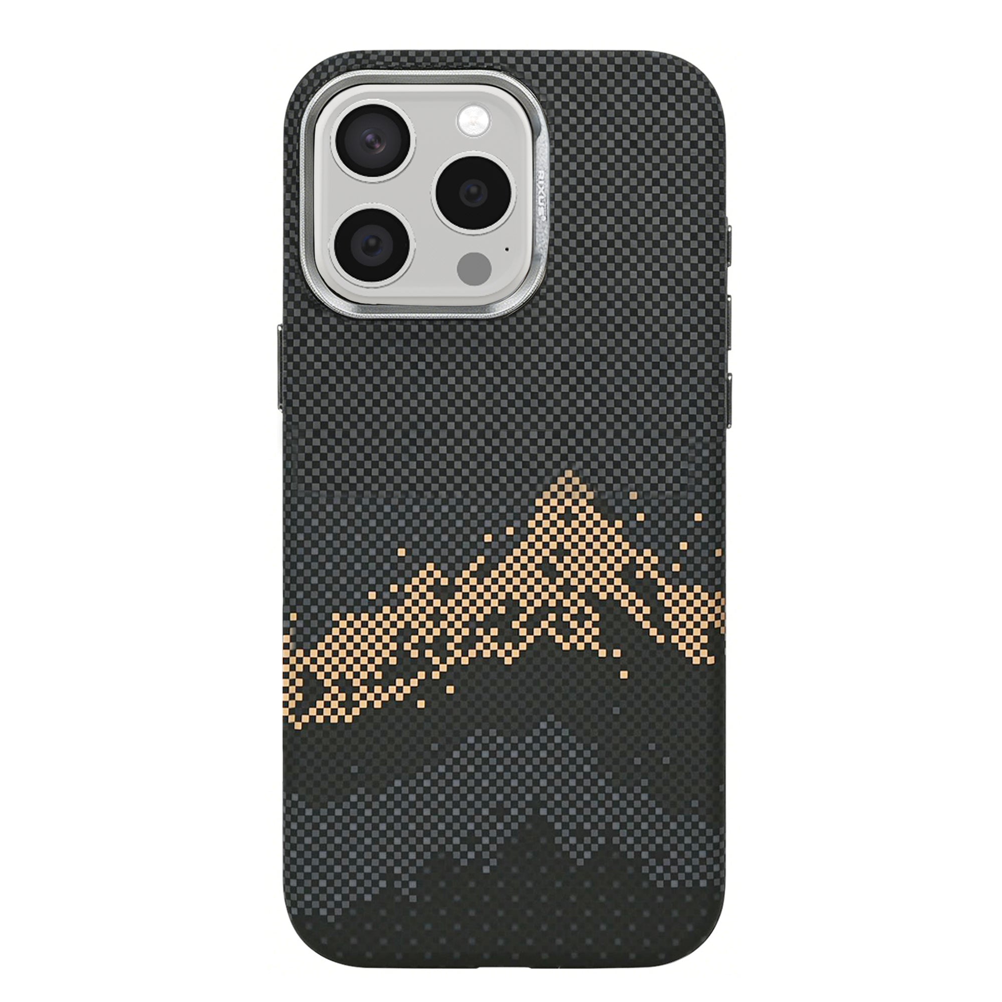 Rixus Alpine Ultra-Slim Case With MagSafe Compatible RXD082 For Apple iPhone 15 Pro Max Mountain Black