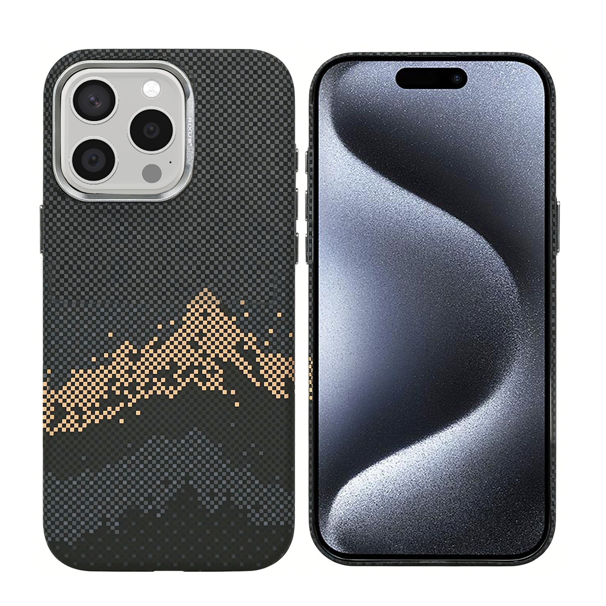 Rixus Alpine Ultra-Slim Case With MagSafe Compatible RXD082 For Apple iPhone 15 Pro Max Mountain Black
