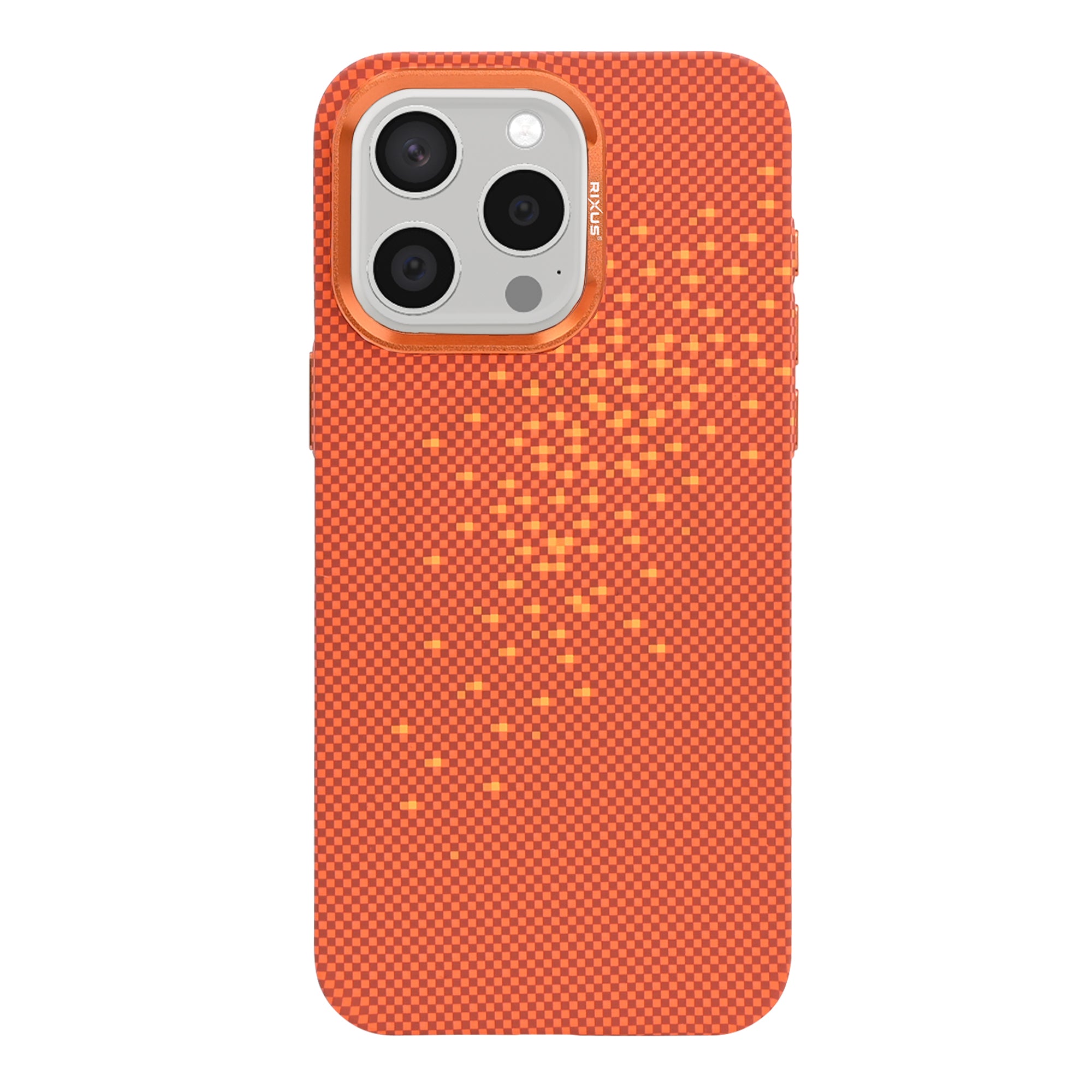 Rixus Alpine Ultra-Slim Case With MagSafe Compatible RXD021 For Apple iPhone 15 Pro Max Galaxy Orange
