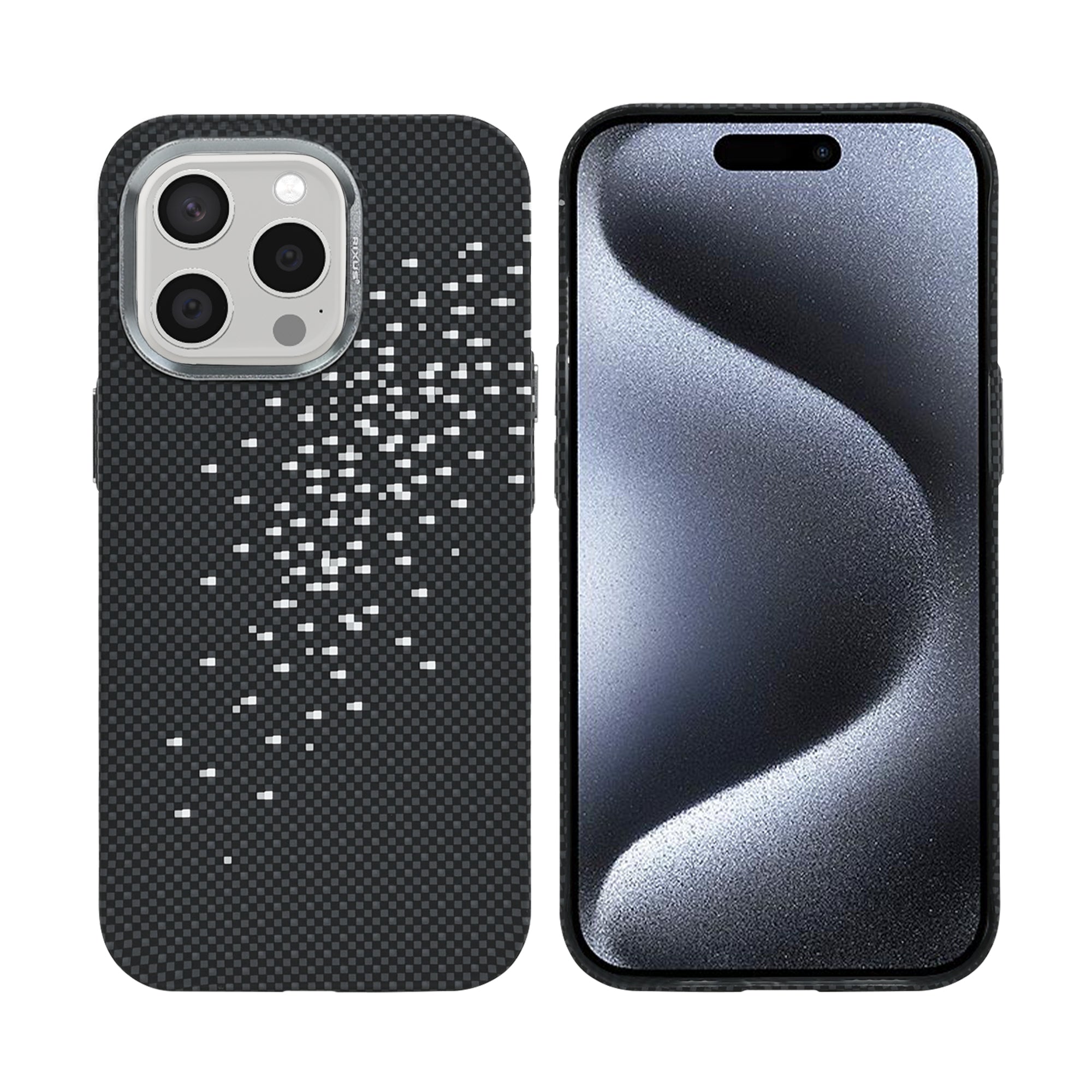 Rixus Alpine Ultra-Slim Case With MagSafe Compatible RXD022 For Apple iPhone 15 Pro Max Galaxy Black