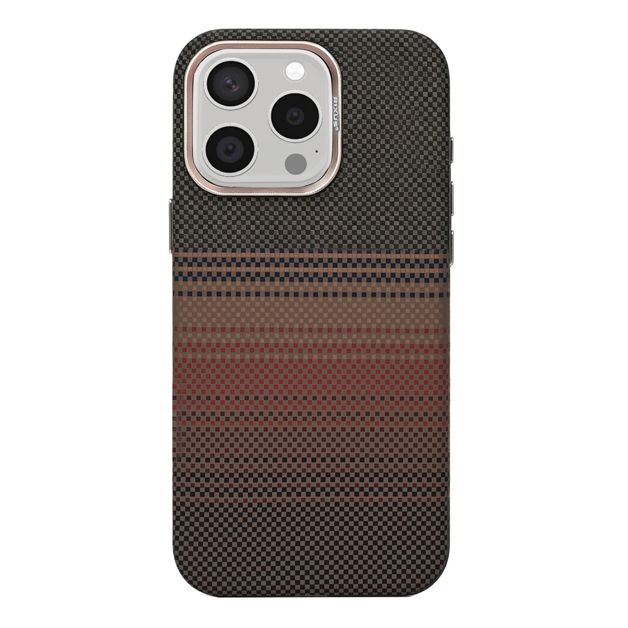 Rixus Alpine Ultra-Slim Case With MagSafe Compatible RXA130 For Apple iPhone 15 Pro Max Stripe Brown