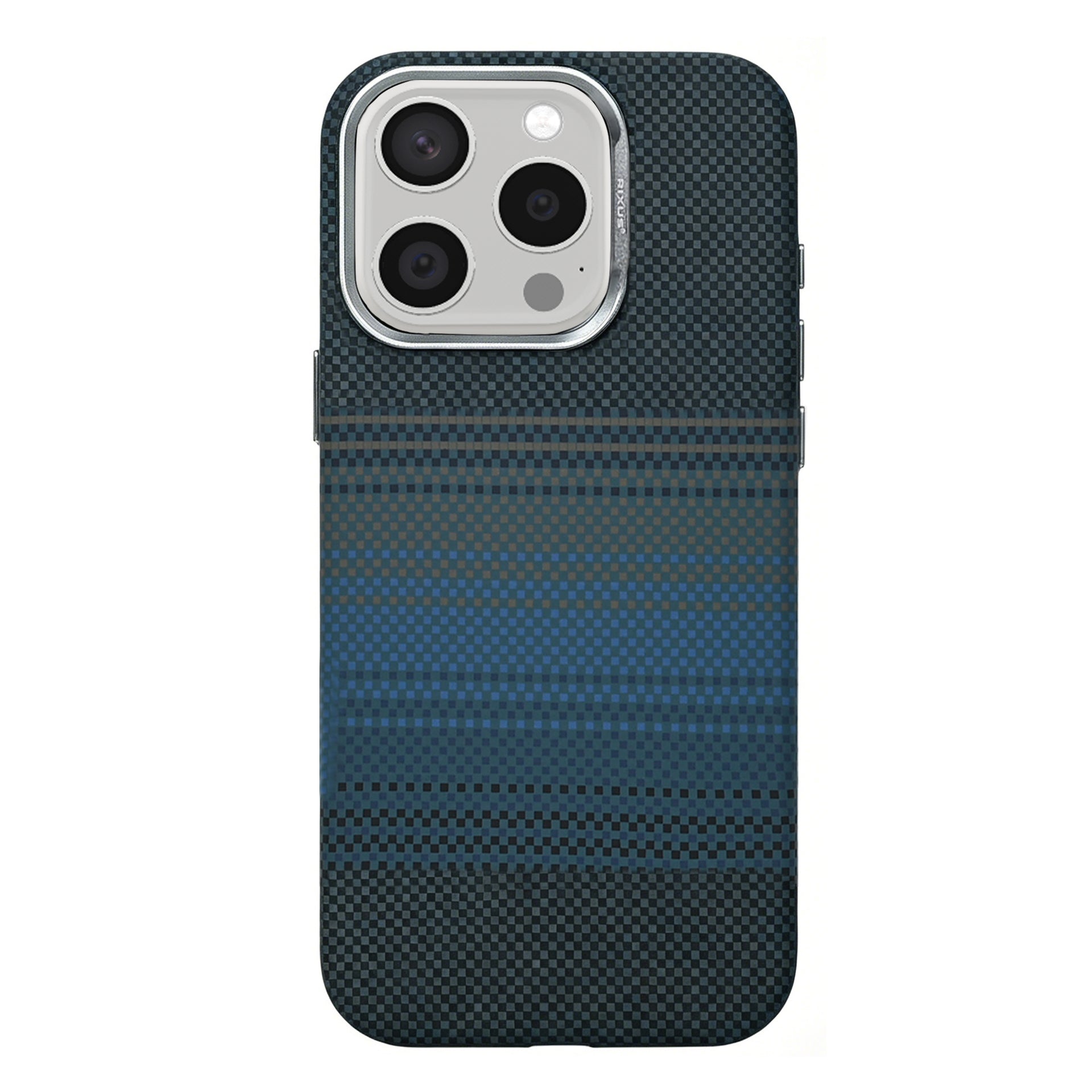Rixus Alpine Ultra-Slim Case With MagSafe Compatible RXA131 For Apple iPhone 15 Pro Max Stripe Blue