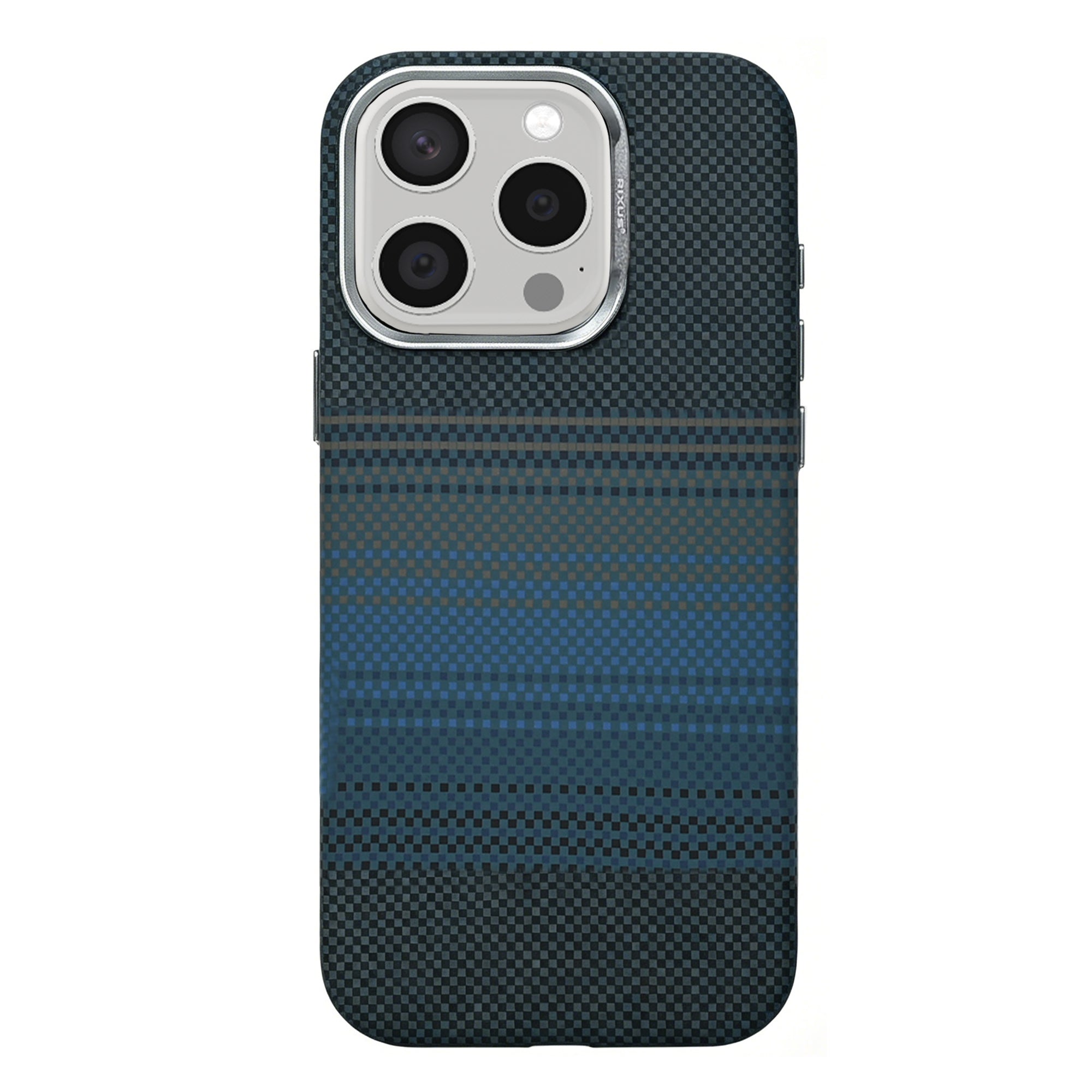 Rixus Alpine Ultra-Slim Case With MagSafe Compatible RXA131 For Apple iPhone 15 Pro Max Stripe Blue