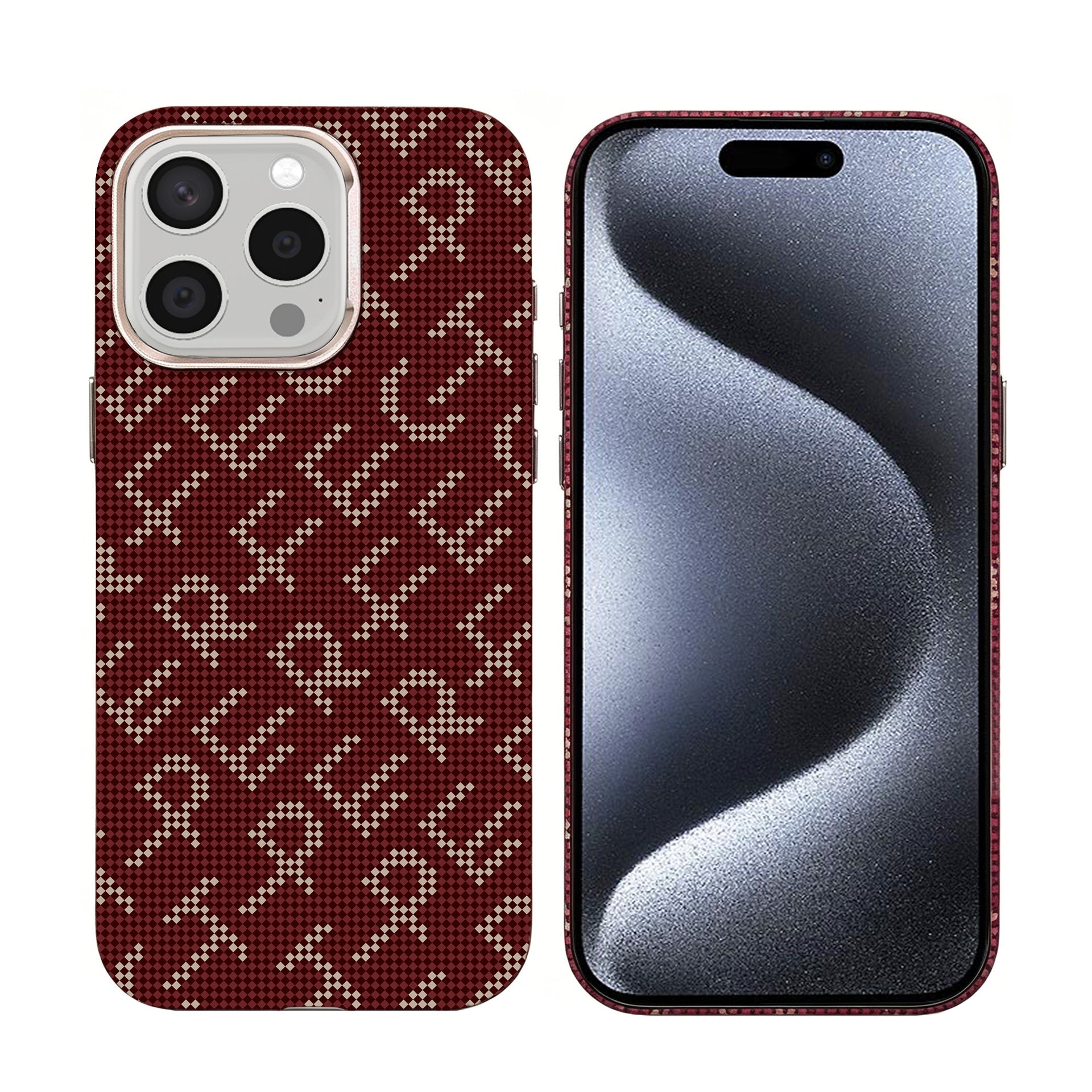 Rixus Alpine Ultra-Slim Case With MagSafe Compatible RXA093 For Apple iPhone 15 Pro Max Cherry Red