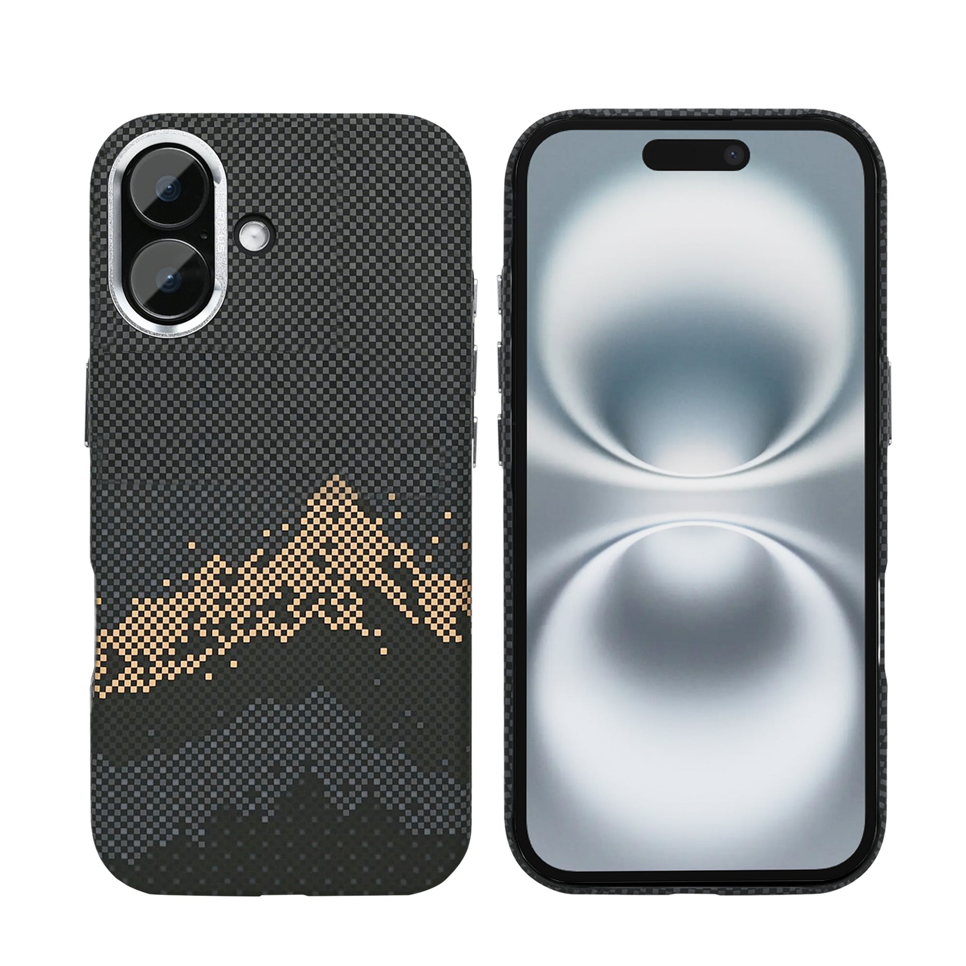 Rixus Alpine Ultra-Slim Case With MagSafe Compatible RXD082 For Apple iPhone 16 Mountain Black