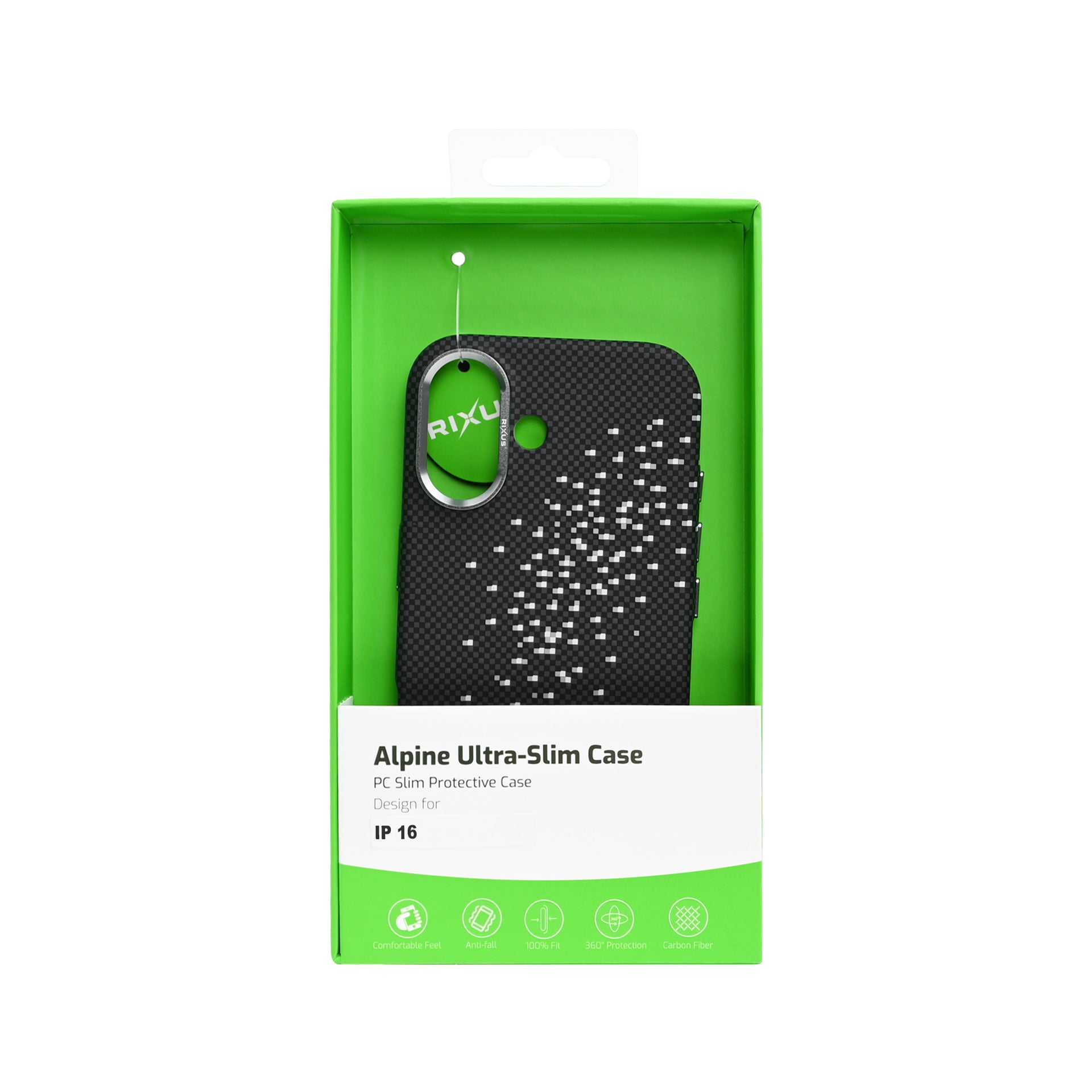 Rixus Alpine Ultra-Slim Case With MagSafe Compatible RXD022 For Apple iPhone 16 Galaxy Black