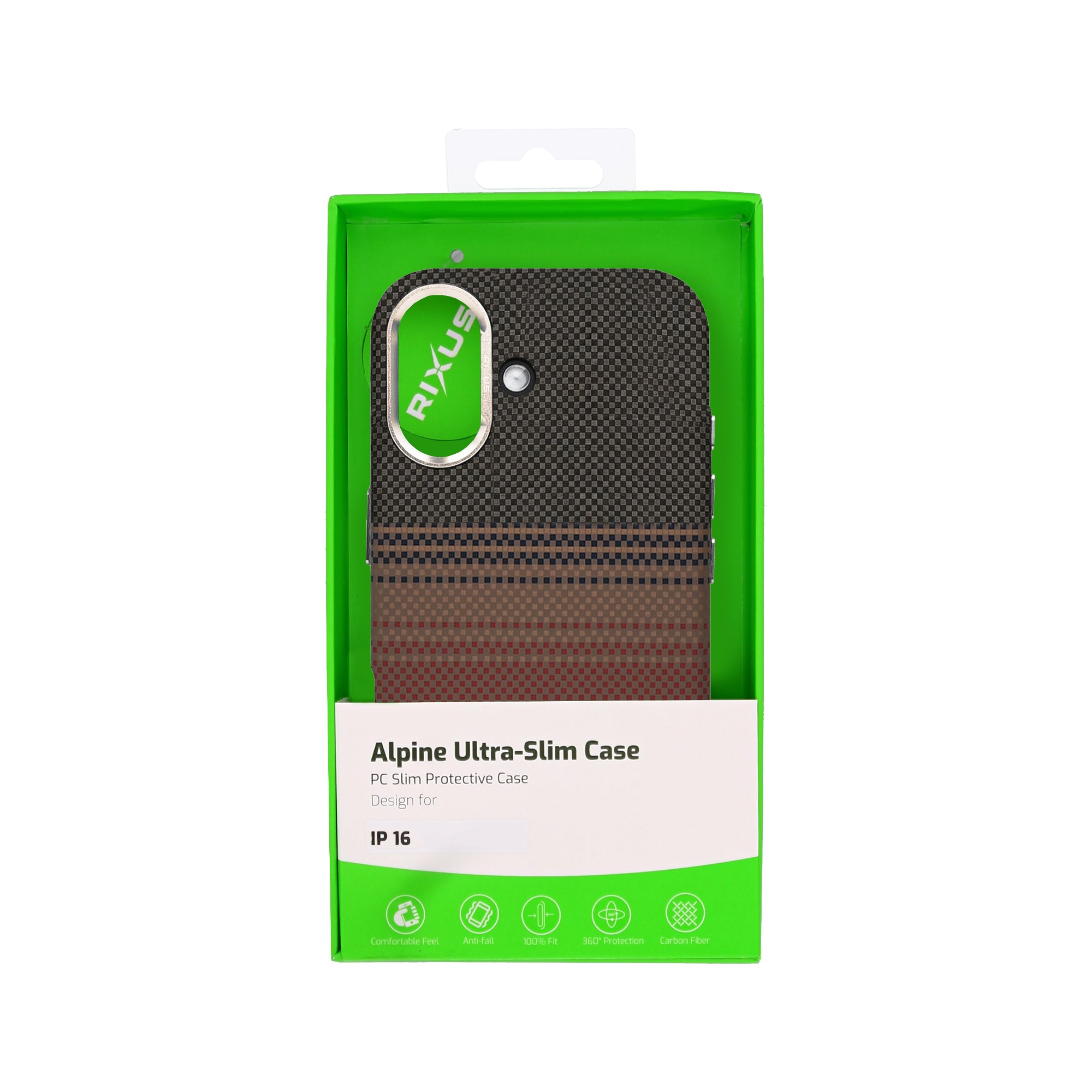 Rixus Alpine Ultra-Slim Case With MagSafe Compatible RXA130 For Apple iPhone 16 Stripe Brown