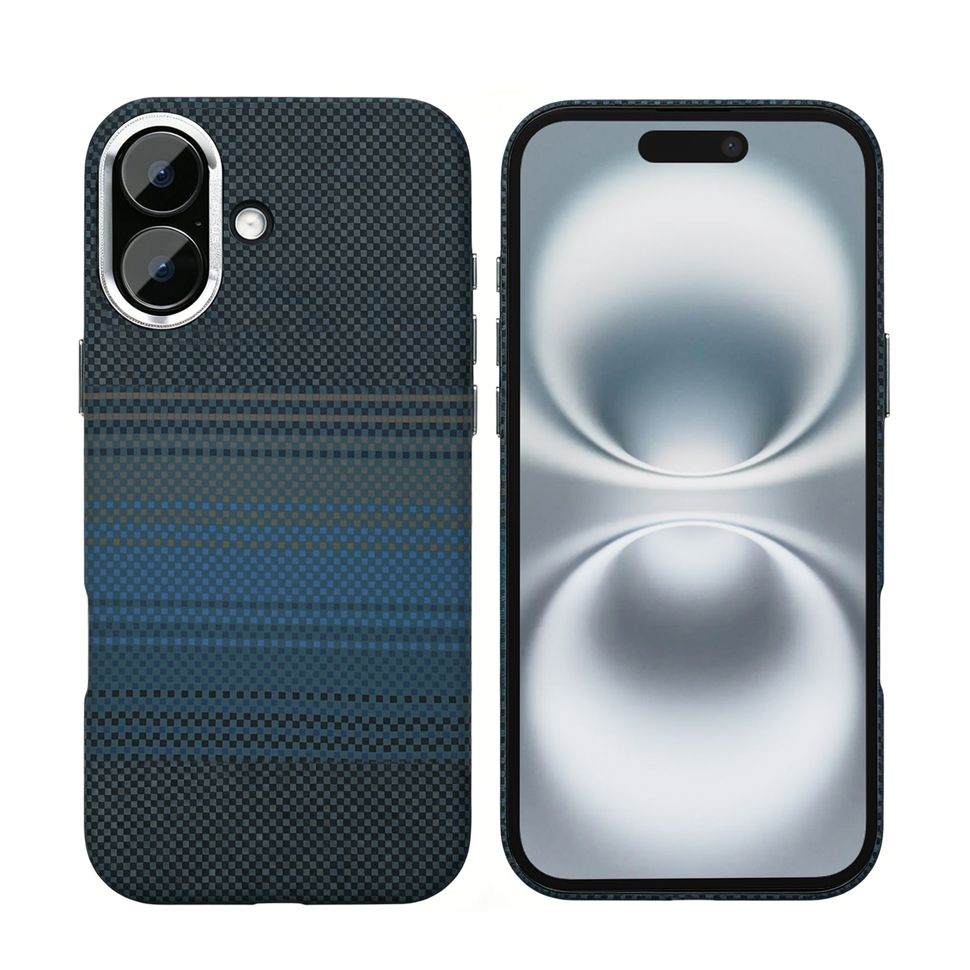 Rixus Alpine Ultra-Slim Case With MagSafe Compatible RXA131 For Apple iPhone 17 Stripe Blue