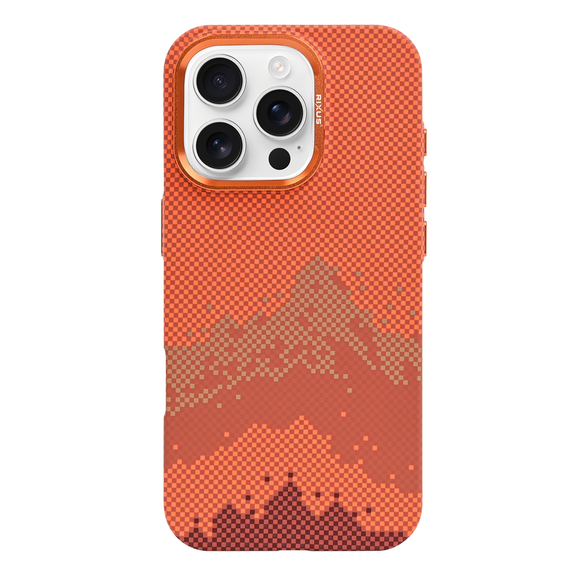 Rixus Alpine Ultra-Slim Case With MagSafe Compatible RXD081 For Apple iPhone 16 Pro Max Mountain Orange