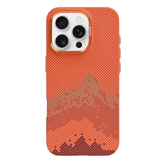 Rixus Alpine Ultra-Slim Case With MagSafe Compatible RXD081 For Apple iPhone 16 Pro Max Mountain Orange