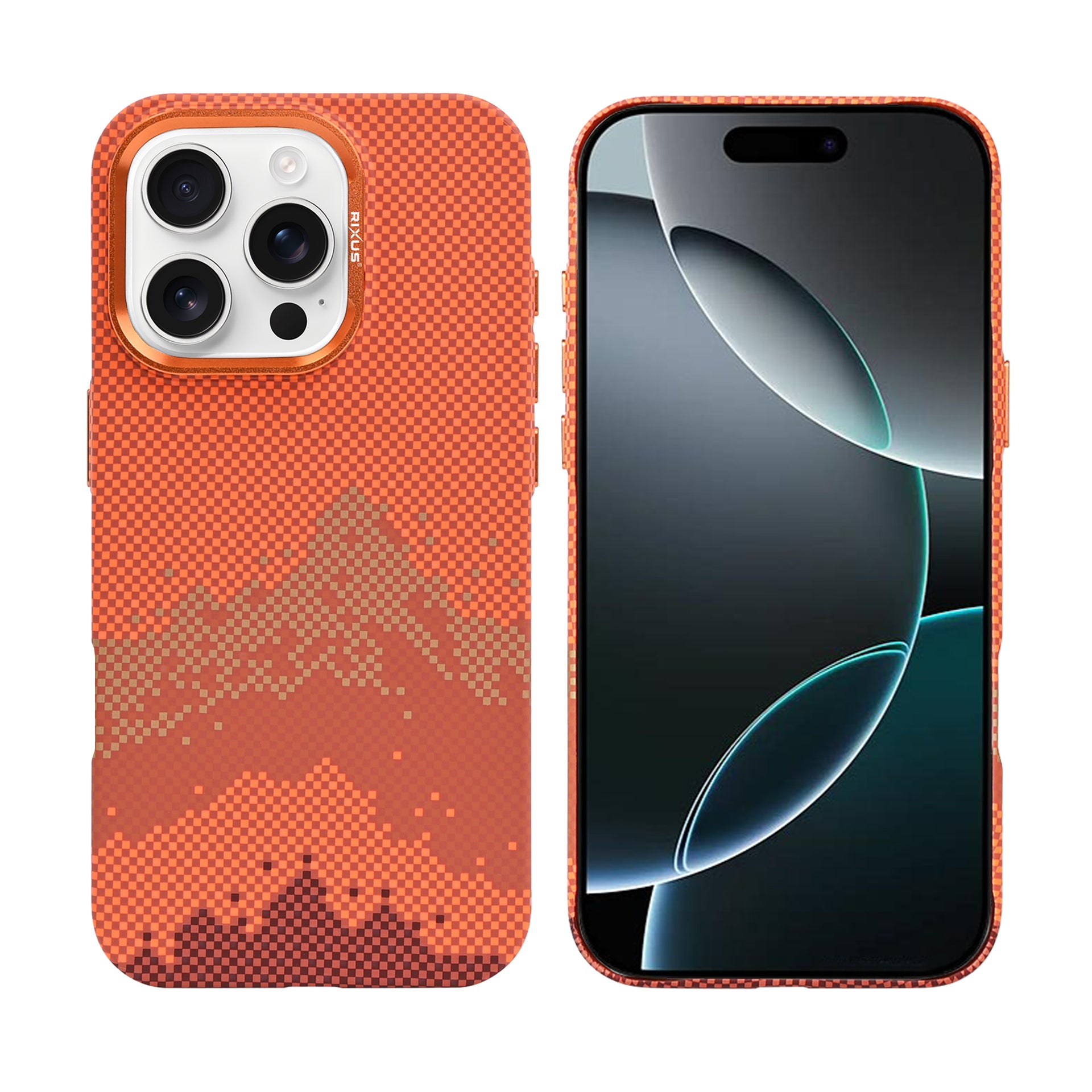 Rixus Alpine Ultra-Slim Case With MagSafe Compatible RXD081 For Apple iPhone 16 Pro Max Mountain Orange