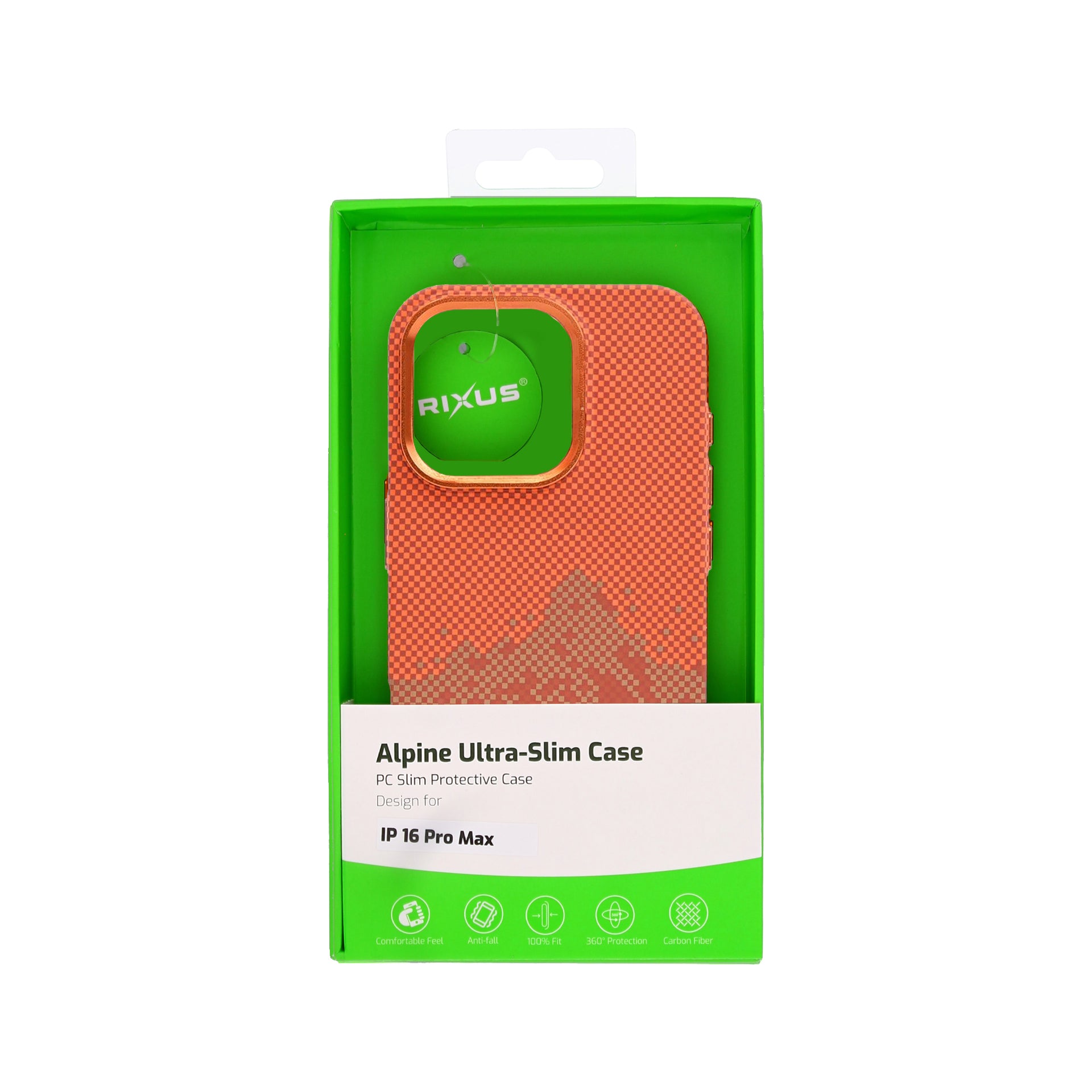 Rixus Alpine Ultra-Slim Case With MagSafe Compatible RXD081 For Apple iPhone 16 Pro Max Mountain Orange