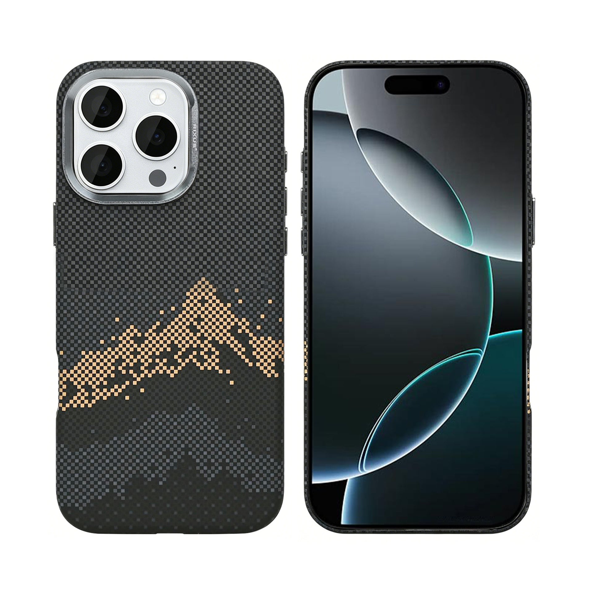 Rixus Alpine Ultra-Slim Case With MagSafe Compatible RXD082 For Apple iPhone 16 Pro Max Mountain Black