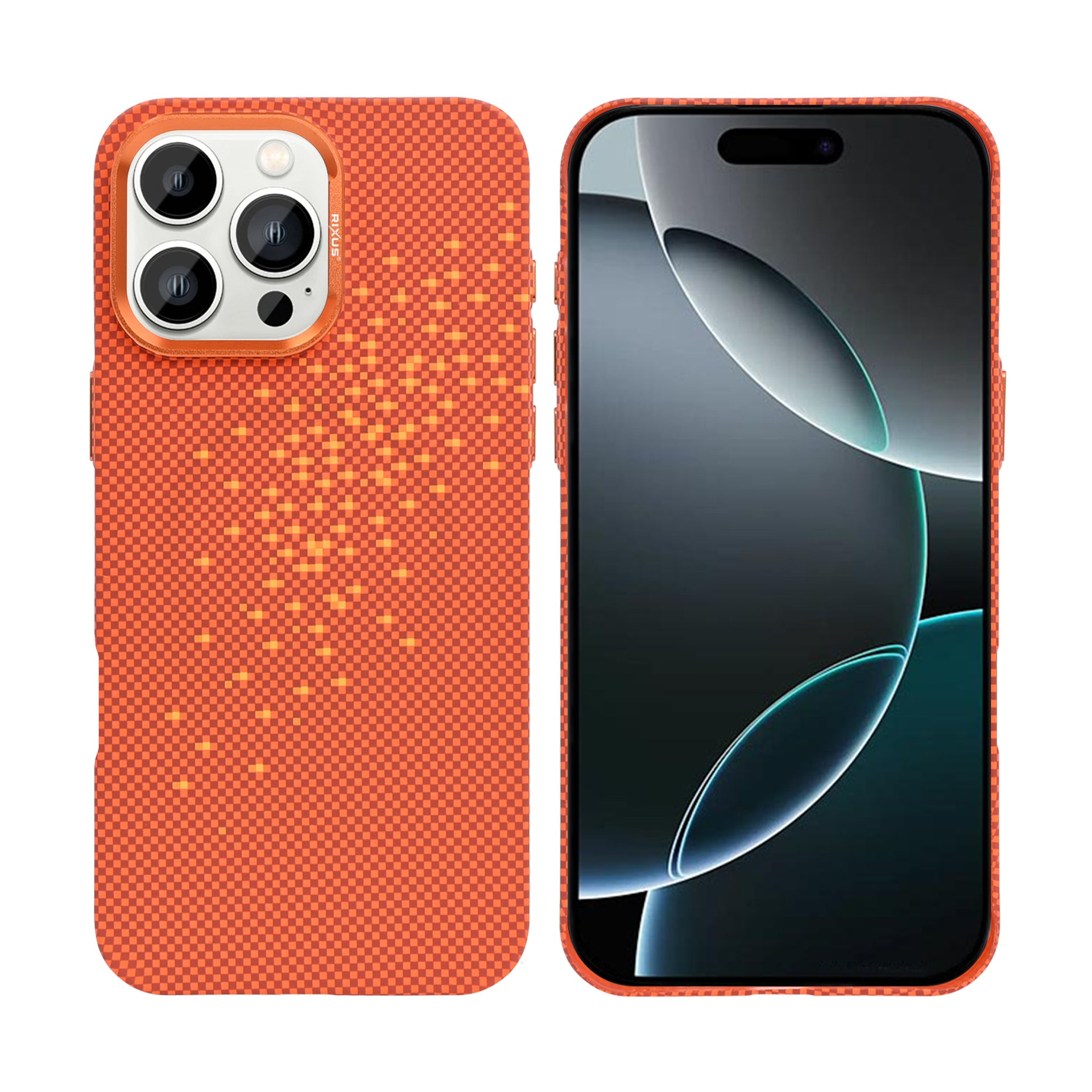Rixus Alpine Ultra-Slim Case With MagSafe Compatible RXD021 For Apple iPhone 16 Pro Max Galaxy Orange