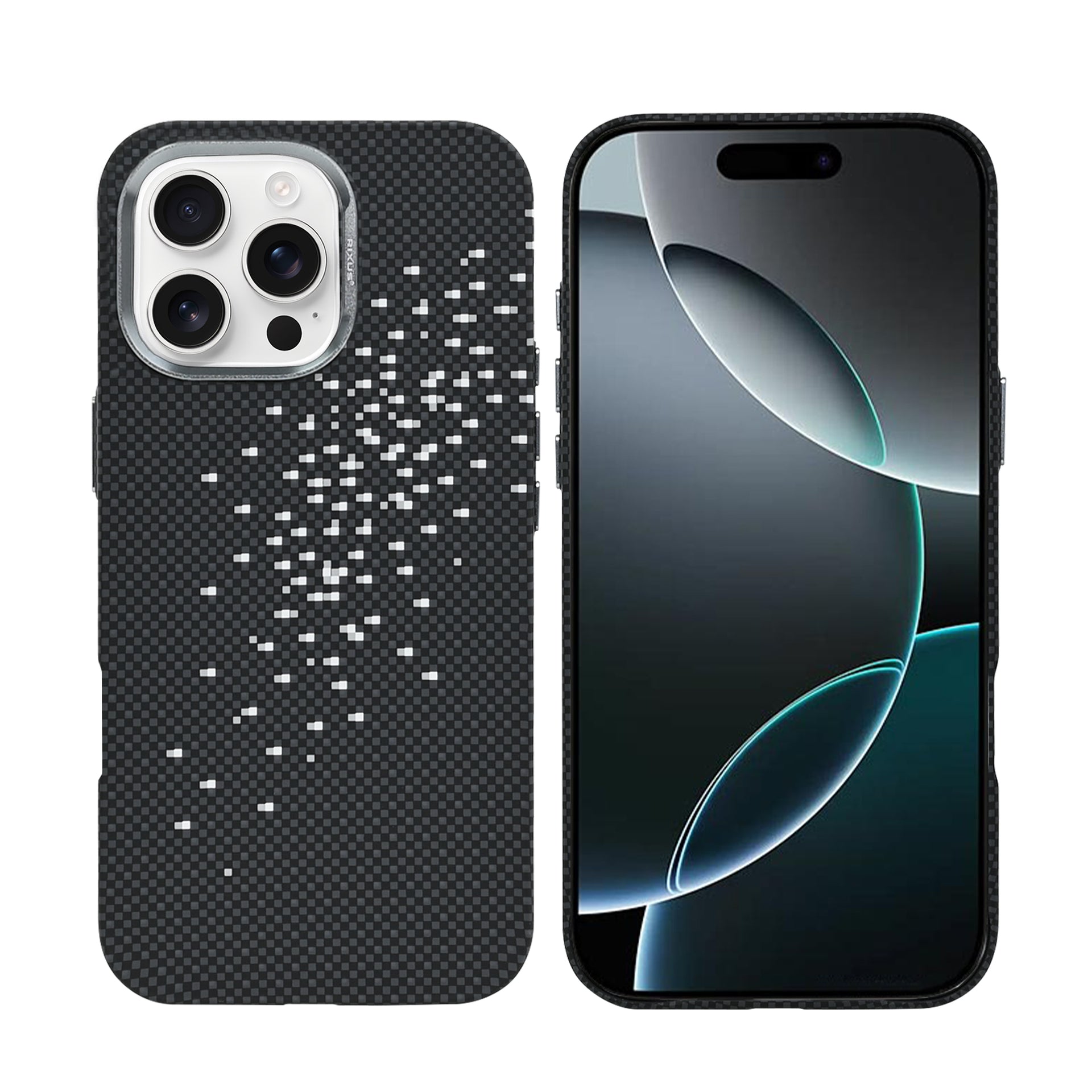 Rixus Alpine Ultra-Slim Case With MagSafe Compatible RXD022 For Apple iPhone 16 Pro Max Galaxy Black