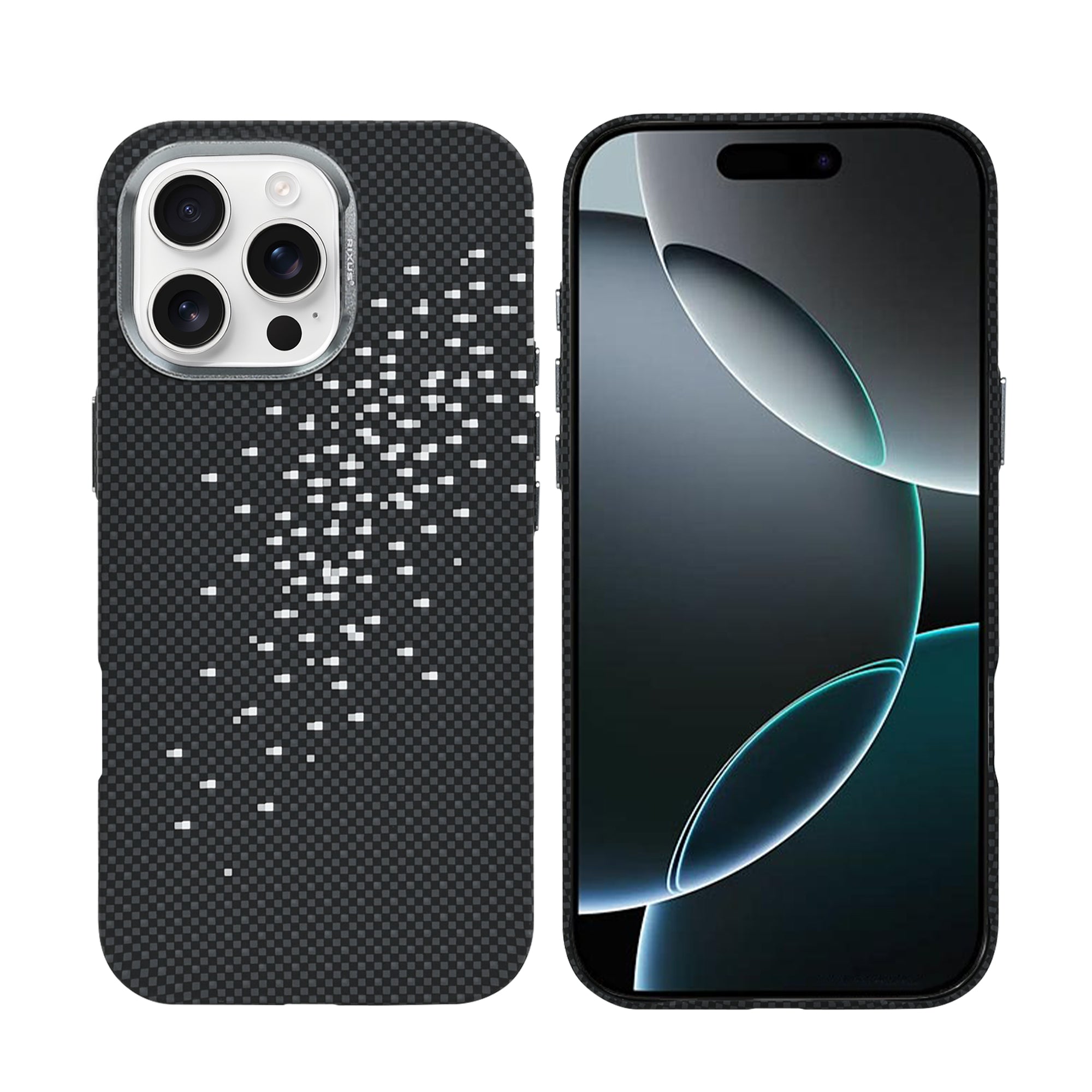 Rixus Alpine Ultra-Slim Case With MagSafe Compatible RXD022 For Apple iPhone 16 Pro Max Galaxy Black