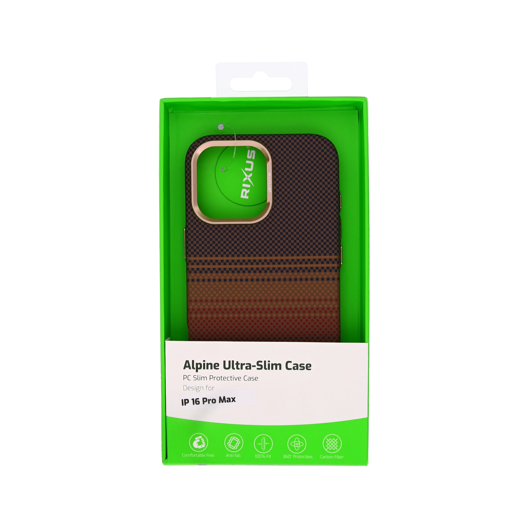 Rixus Alpine Ultra-Slim Case With MagSafe Compatible RXA130 For Apple iPhone 16 Pro Max Stripe Brown