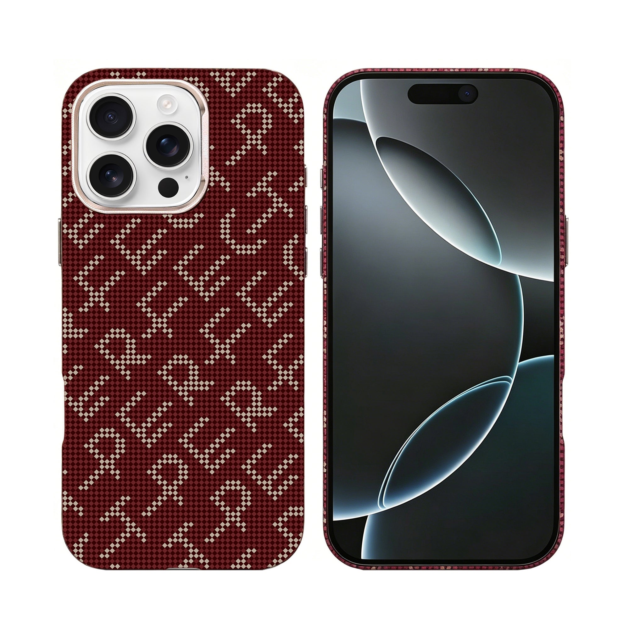 Rixus Alpine Ultra-Slim Case With MagSafe Compatible RXA093 For Apple iPhone 16 Pro Max Cherry Red