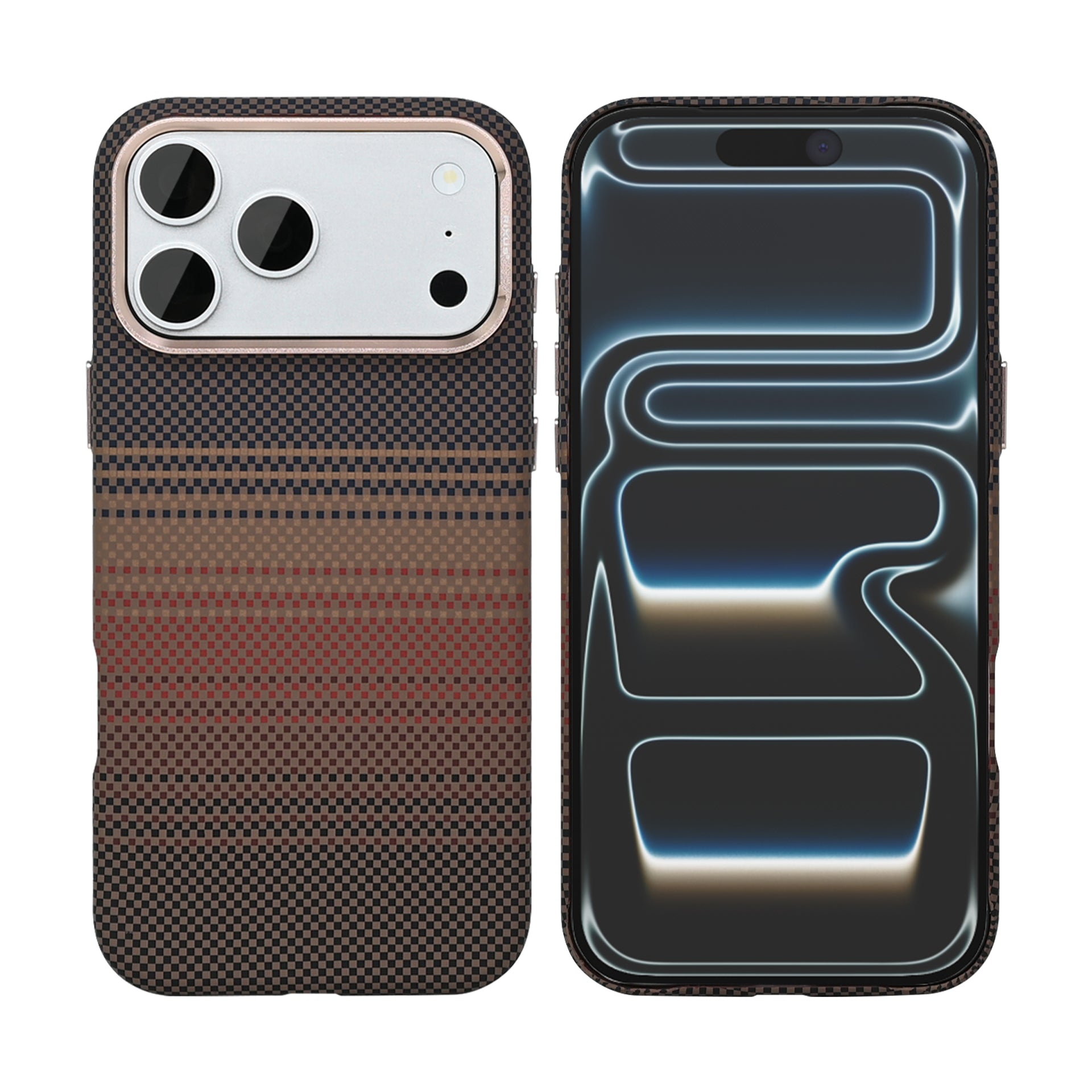 Rixus Alpine Ultra-Slim Case With MagSafe Compatible RXA130 For Apple iPhone 17 Pro Stripe Brown