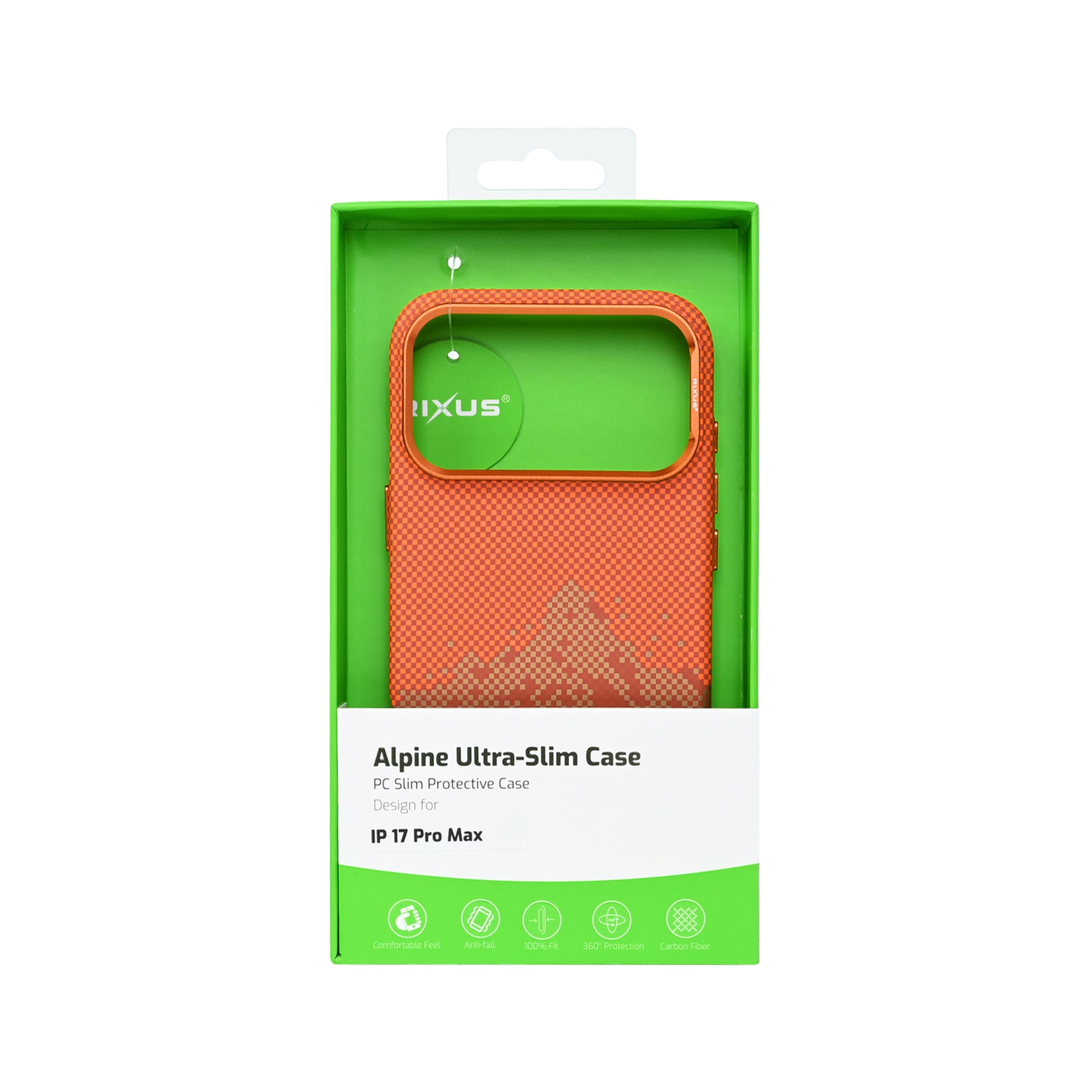Rixus Alpine Ultra-Slim Case With MagSafe Compatible RXD081 For Apple iPhone 17 Pro Max Mountain Orange