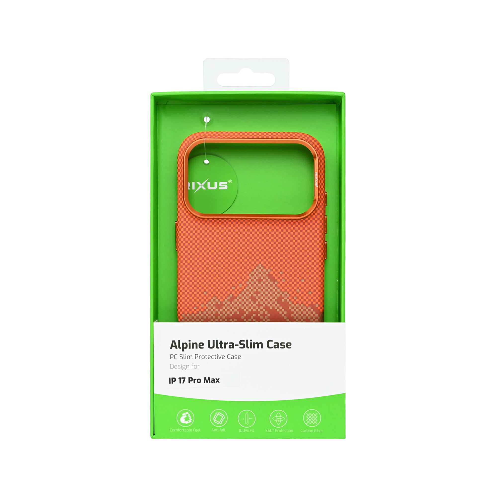 Rixus Alpine Ultra-Slim Case With MagSafe Compatible RXD081 For Apple iPhone 17 Pro Max Mountain Orange